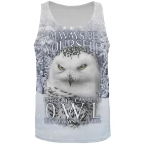 Always Be Yourself Unless Snowy Winter Owl All Over Mens Tank Top