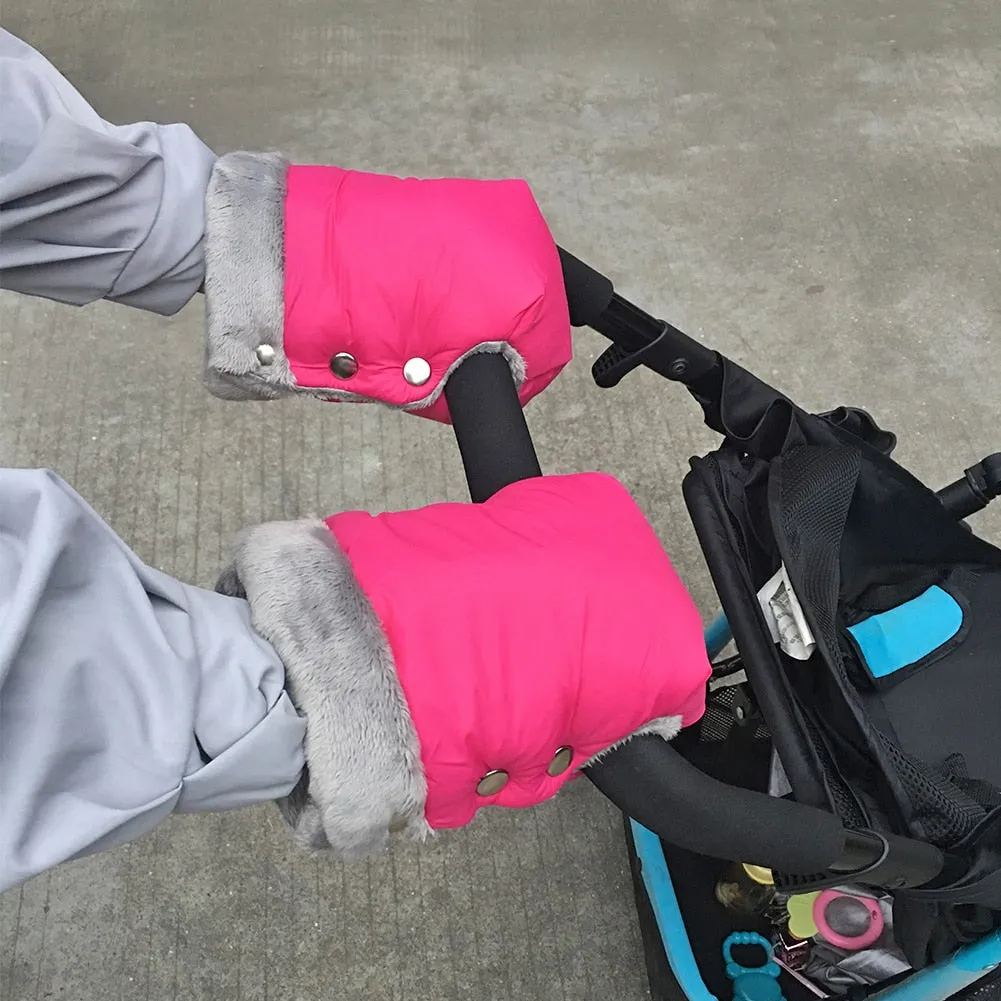 Baby Carriage Stroller Gloves Warm Fur Fleece Pram Hand High quality Portable Comfortable Waterproof Muff Baby Pushchair