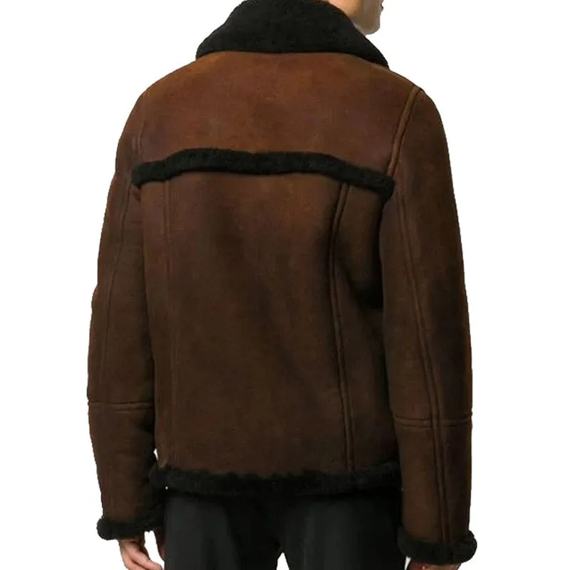 Best Looking Winter Brown Shearling Short Jacket For Mens