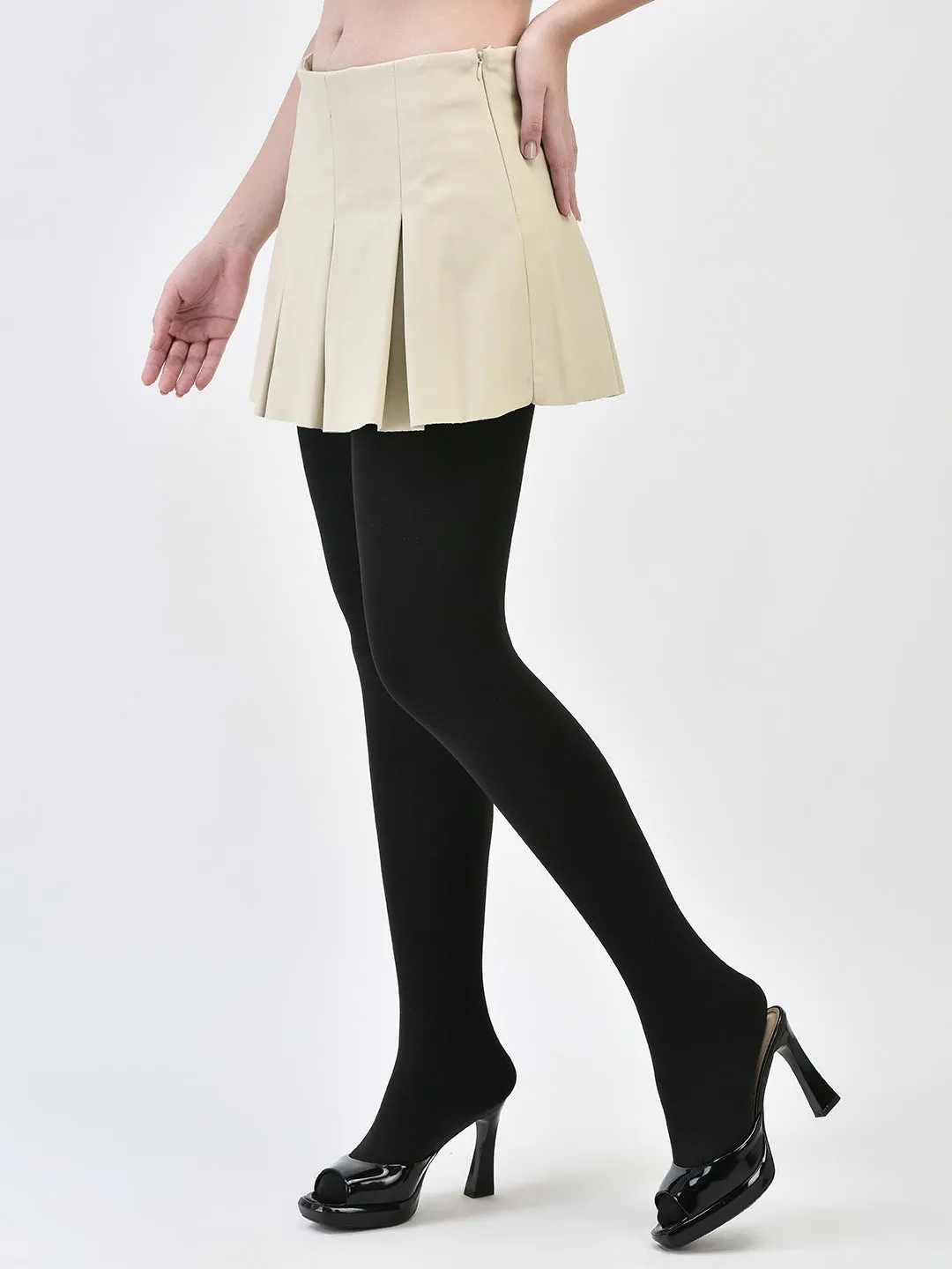 Brauch Women Black Fleece Stretchable Winter Stockings