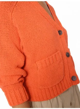 Brochu Walker - Cropped Cardigan in Papaya