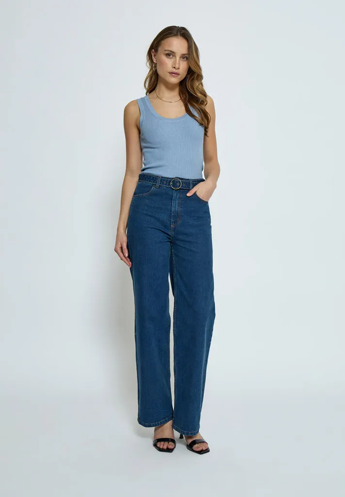 DSAneli Rib Tank Top - Forever Blue