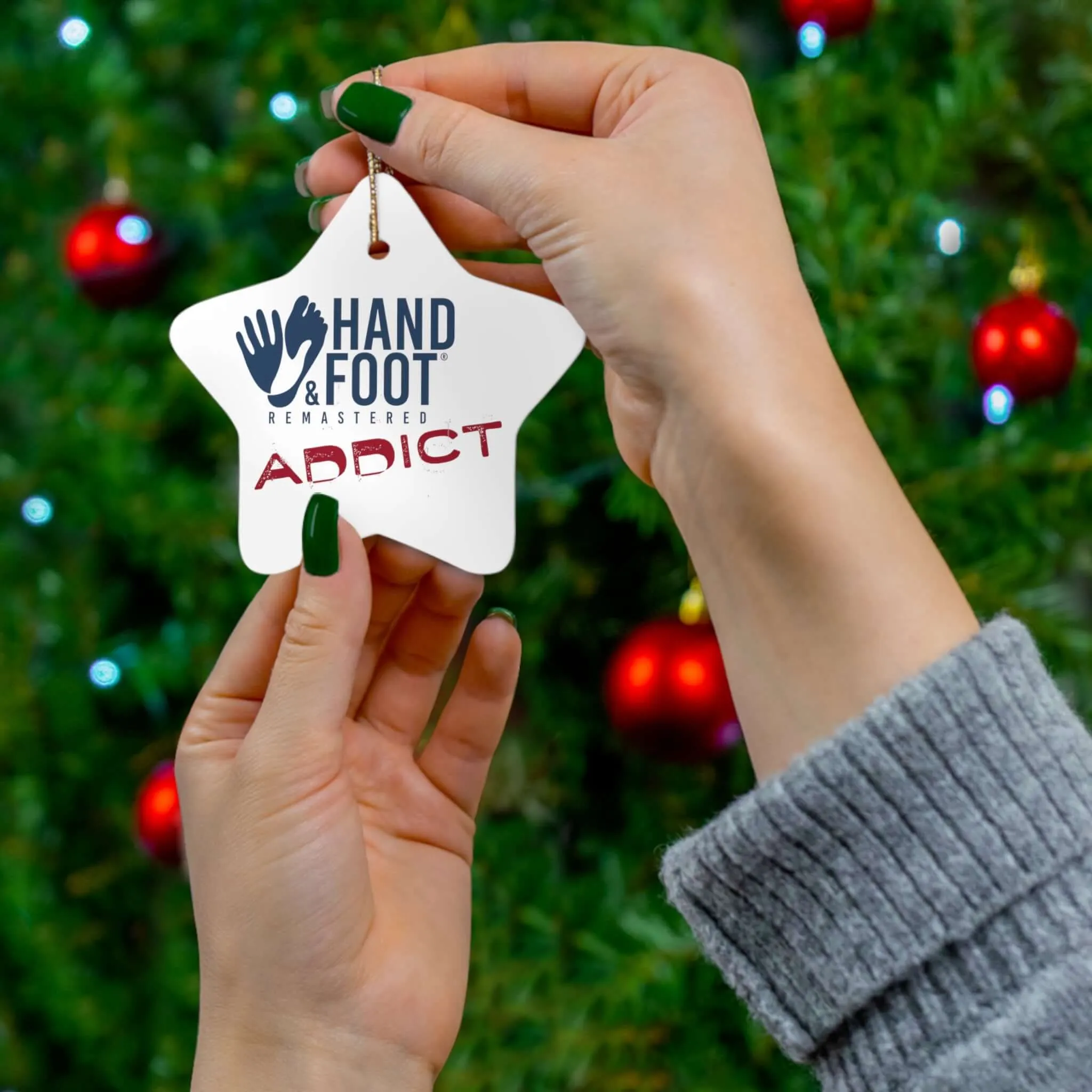 Hand & Foot Addict Ceramic Ornament, 3 Shapes