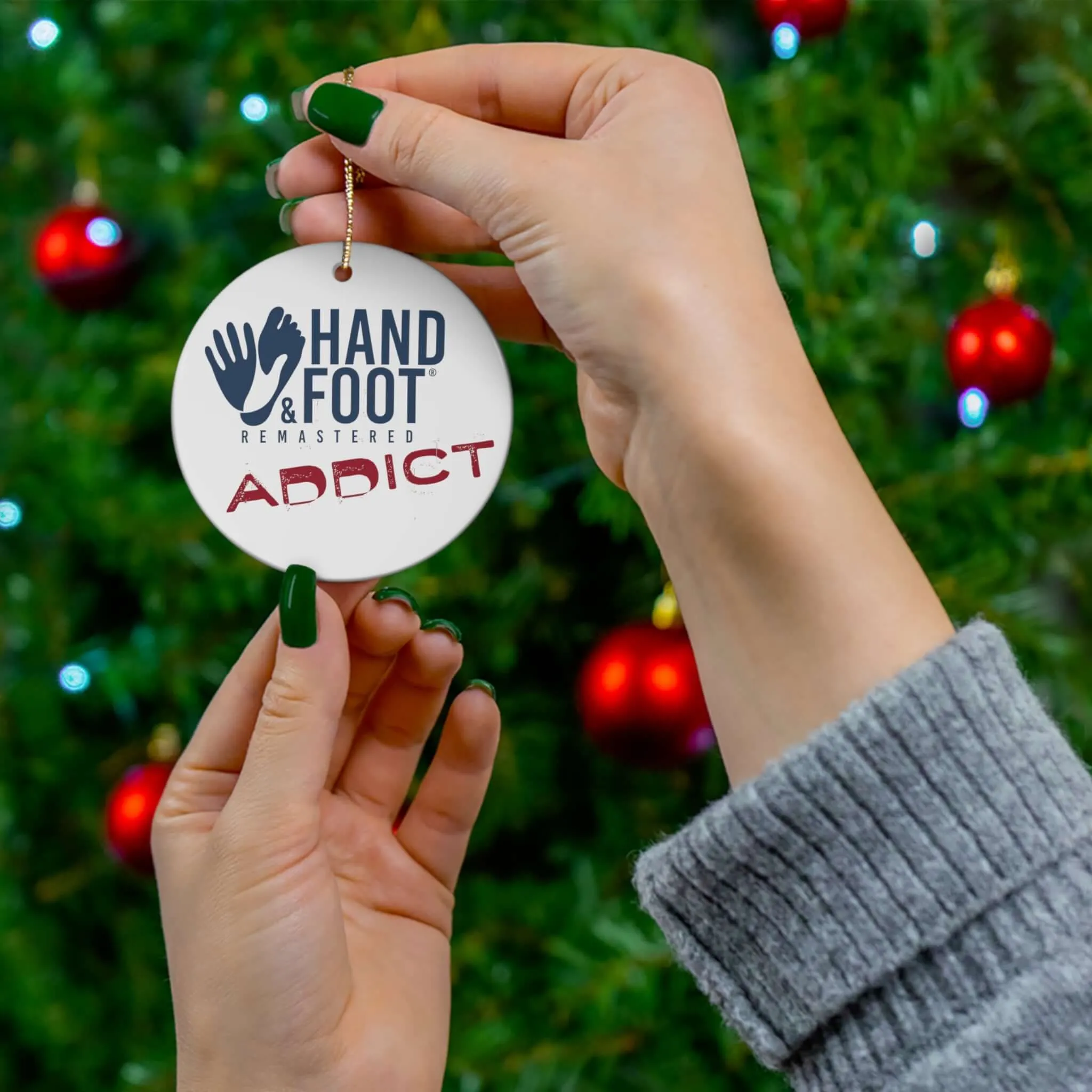 Hand & Foot Addict Ceramic Ornament, 3 Shapes