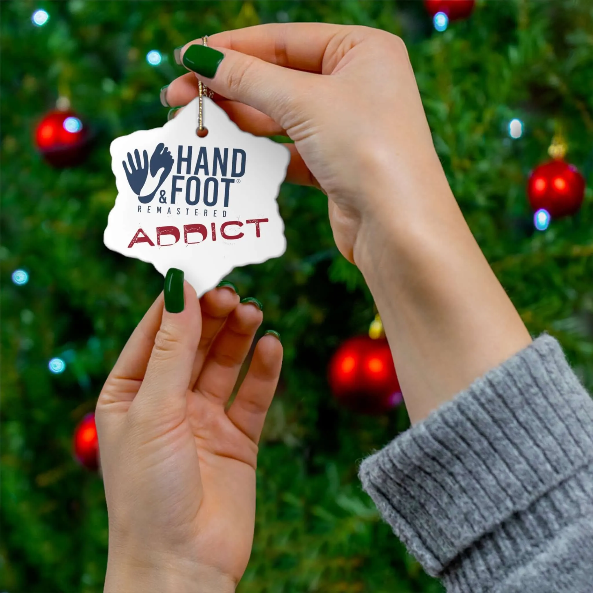 Hand & Foot Addict Ceramic Ornament, 3 Shapes