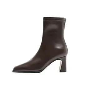 High Heel Square Toe Fashionable Winter Ankle Boots for Women