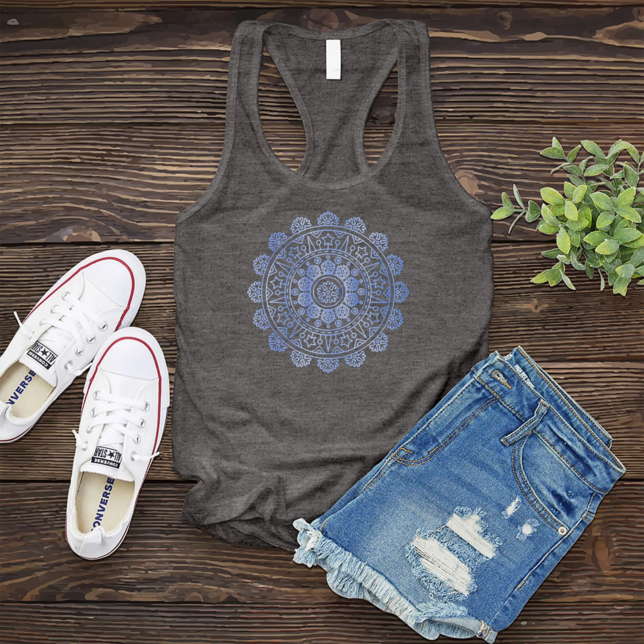 Ice Blue Mandala Women's Tank Top