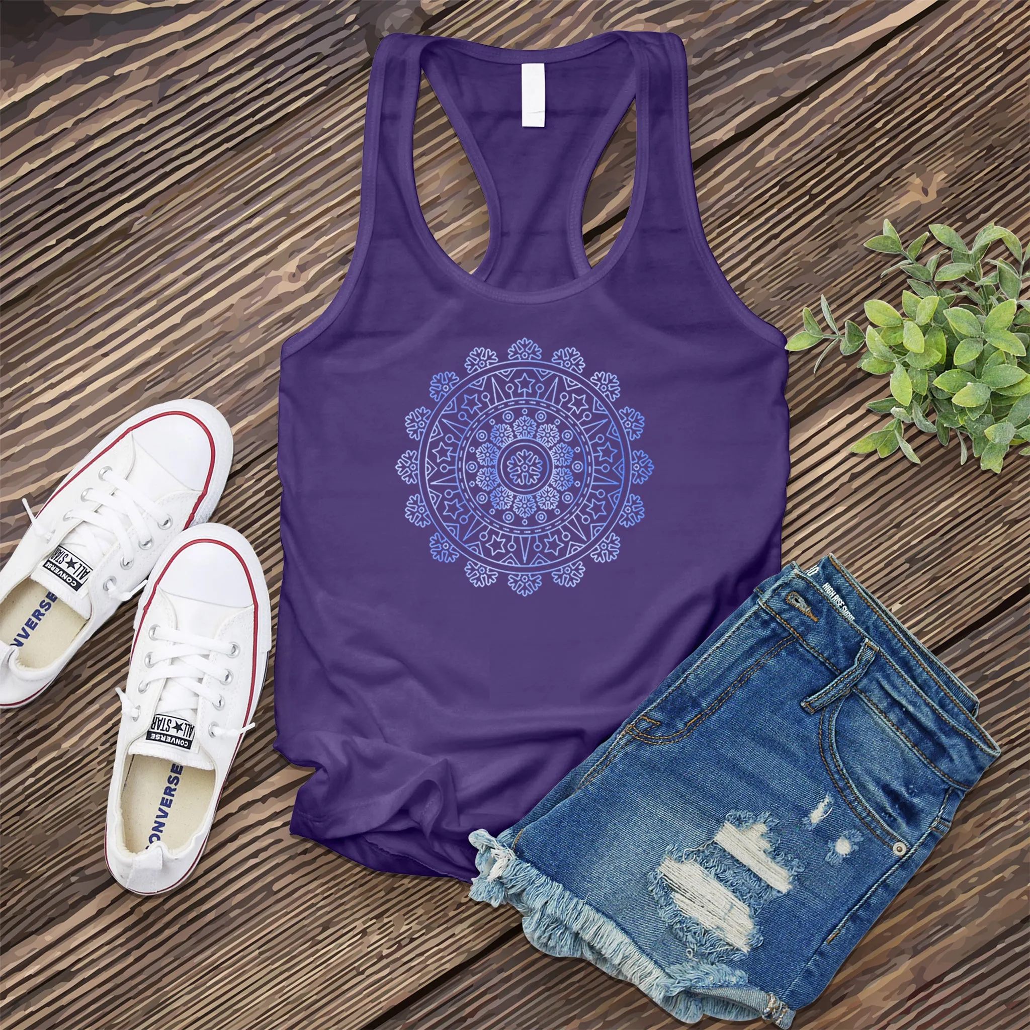 Ice Blue Mandala Women's Tank Top
