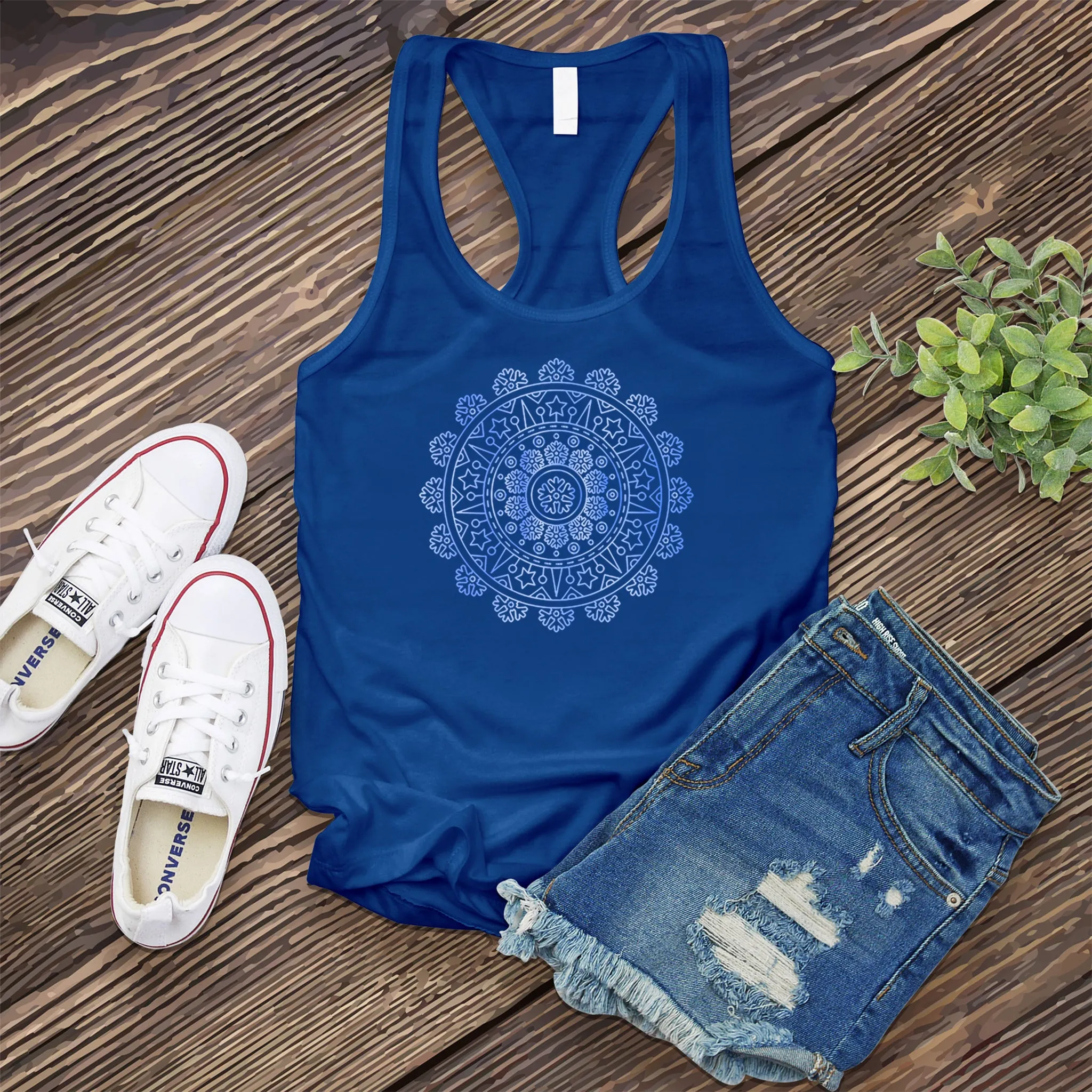 Ice Blue Mandala Women's Tank Top