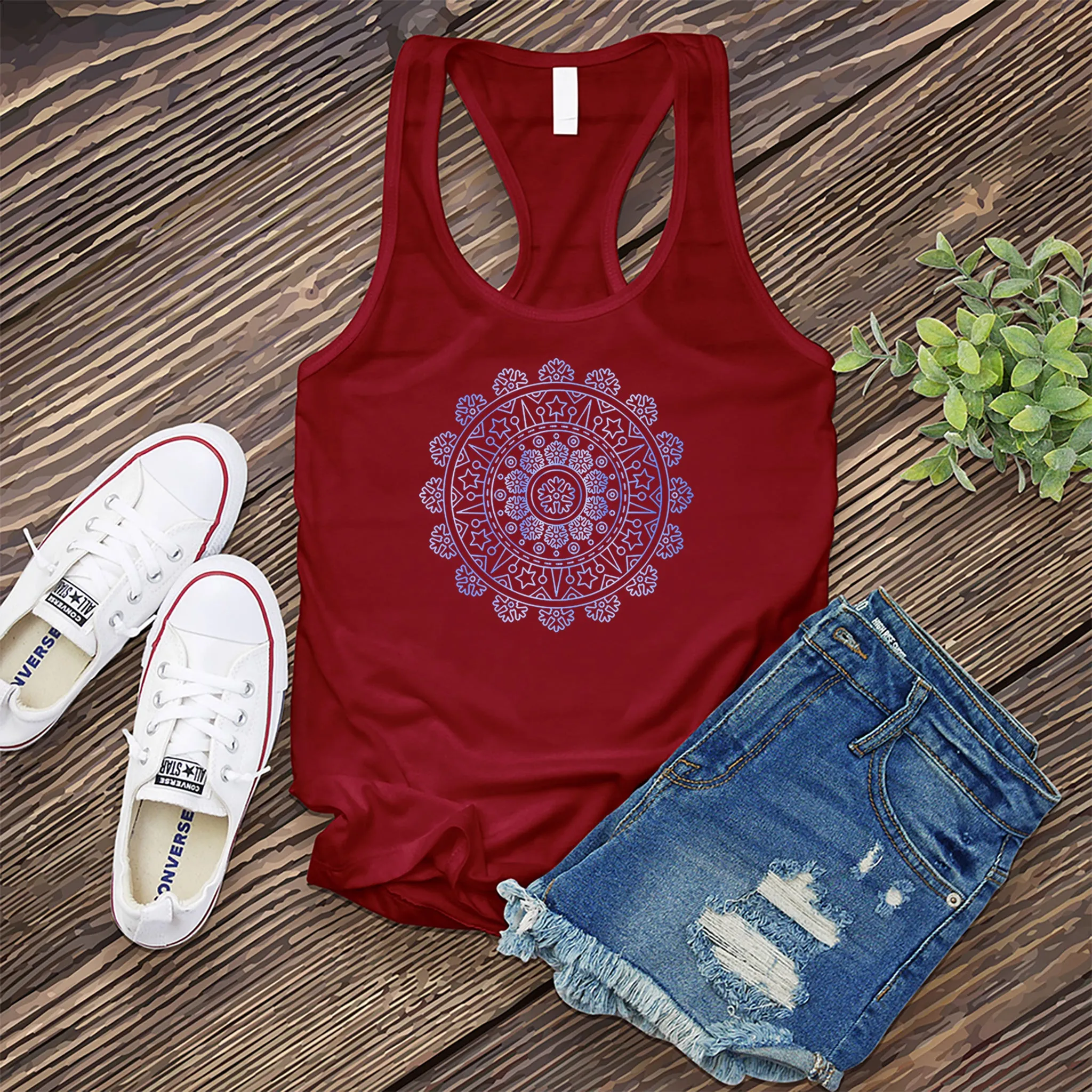 Ice Blue Mandala Women's Tank Top