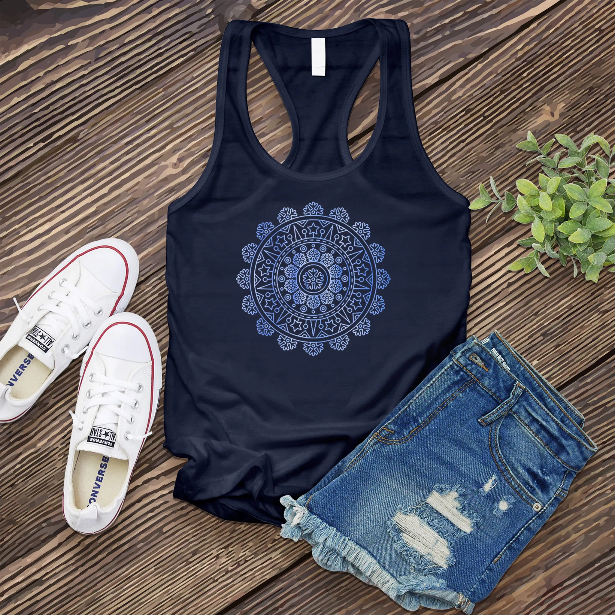 Ice Blue Mandala Women's Tank Top