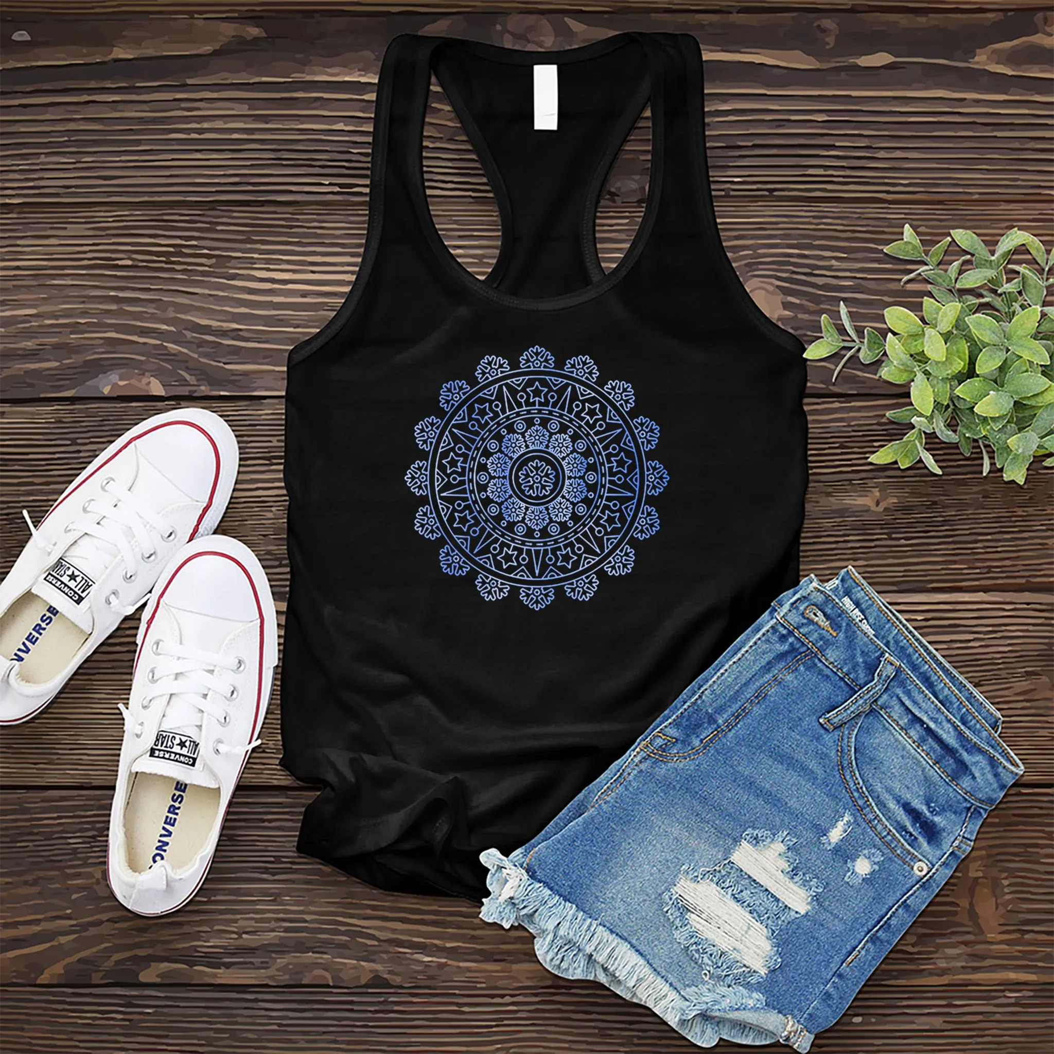 Ice Blue Mandala Women's Tank Top