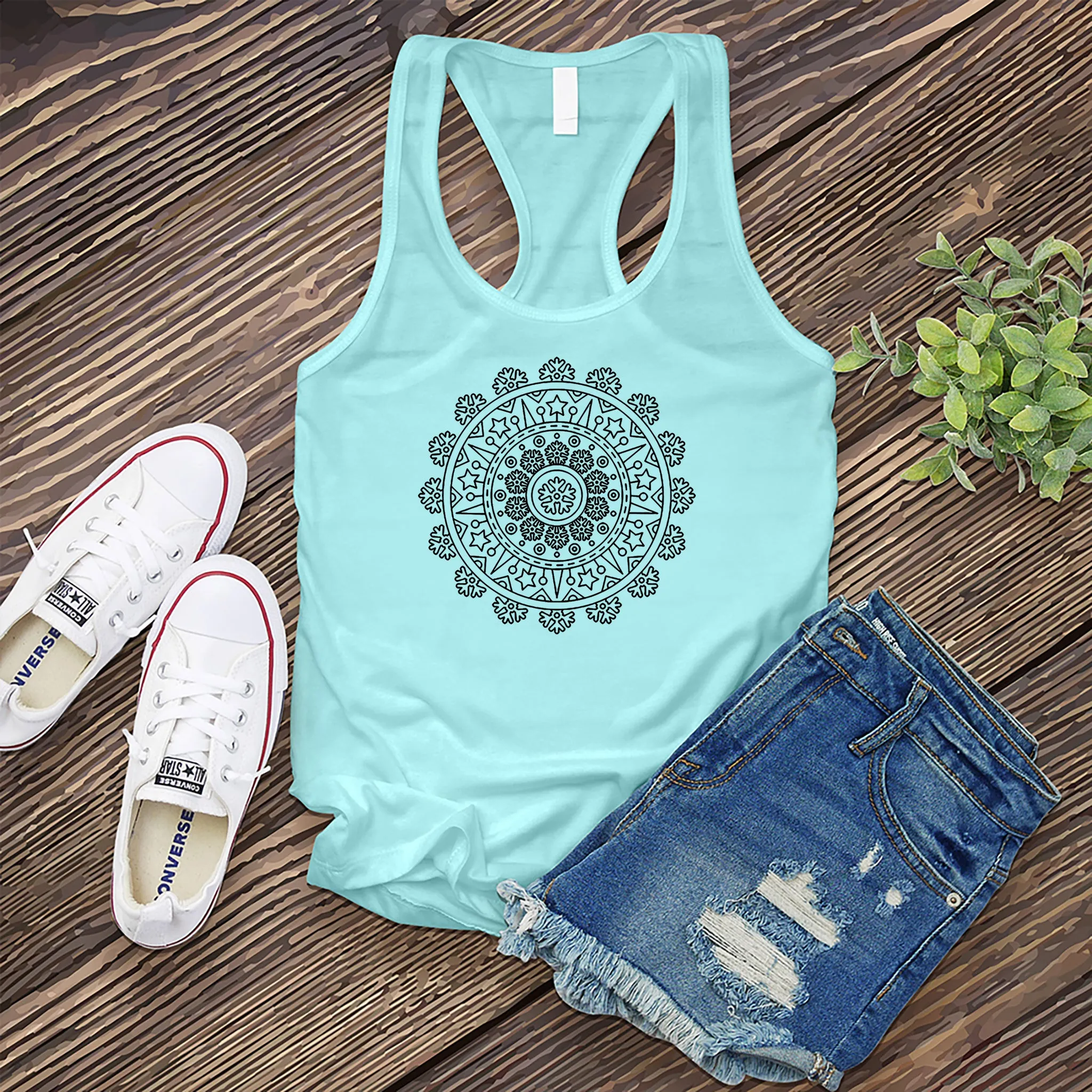 Ice Blue Mandala Women's Tank Top