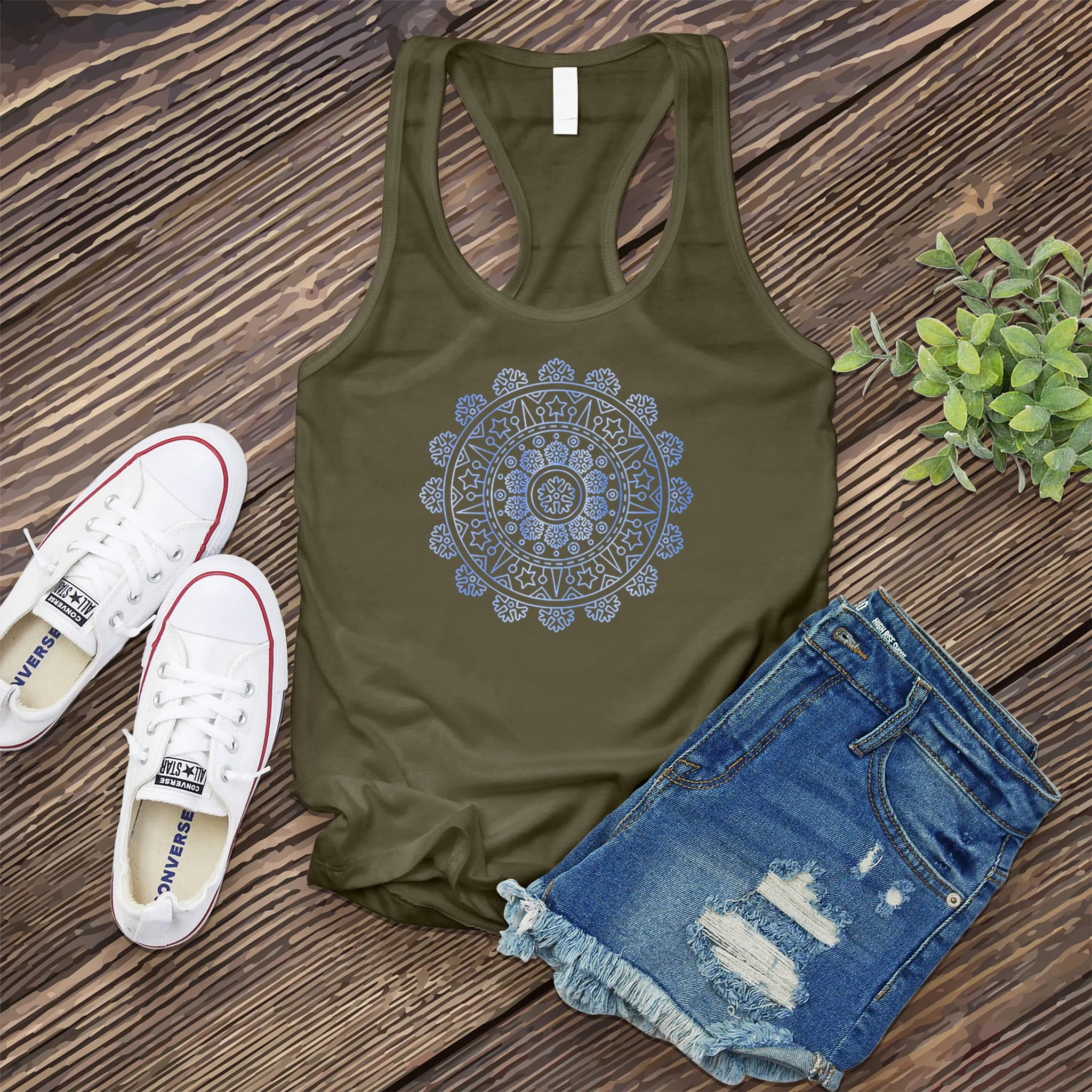Ice Blue Mandala Women's Tank Top