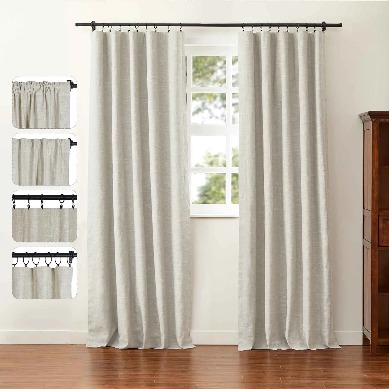 Jawara Luxury Linen Cotton Curtain Soft Top