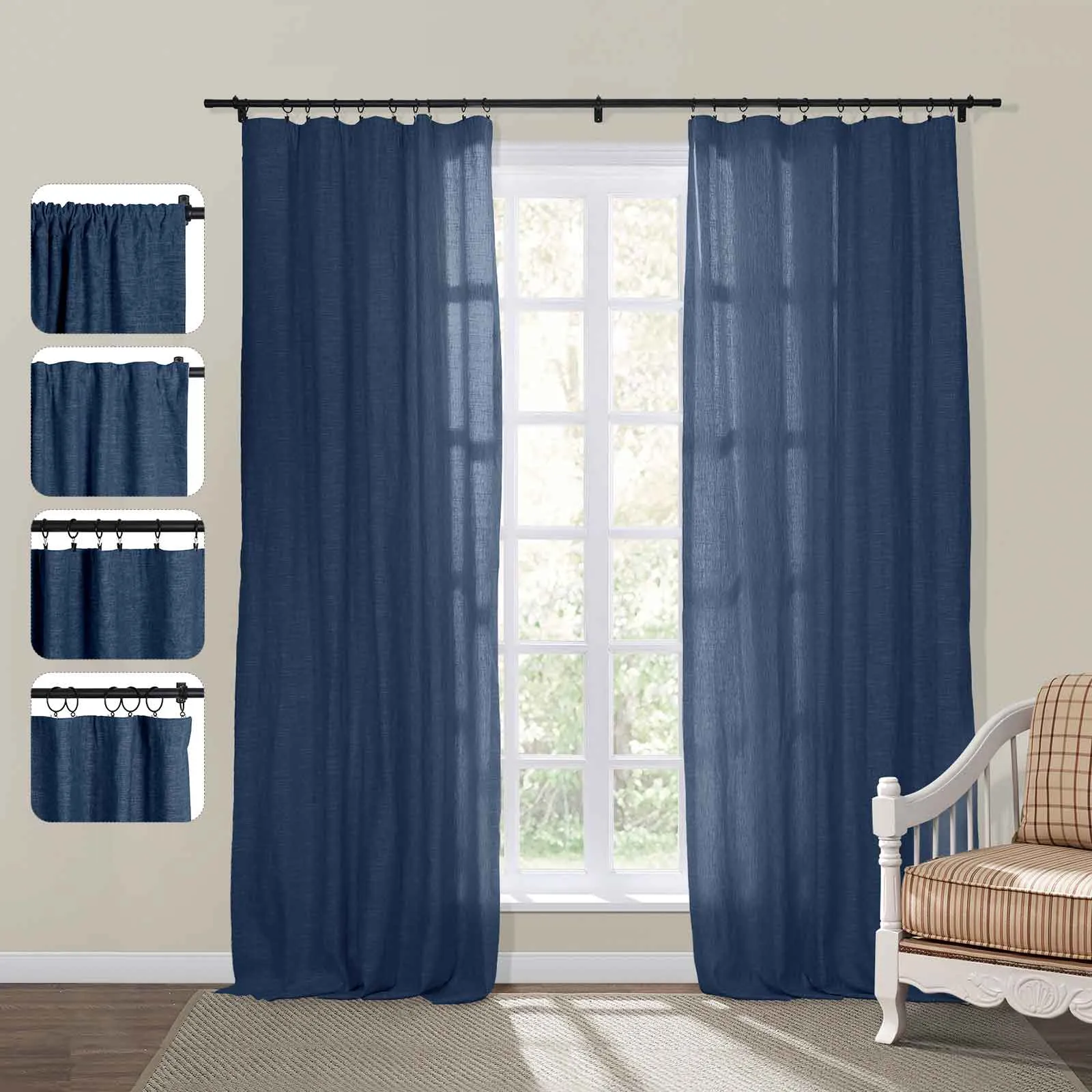 Jawara Luxury Linen Cotton Curtain Soft Top