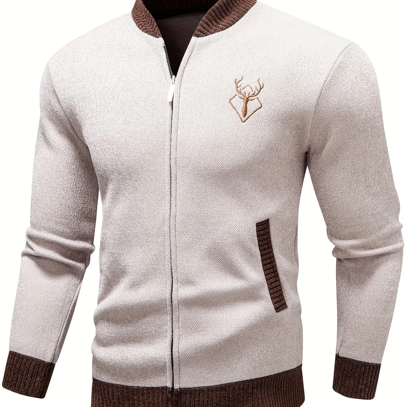 Men's Casual Full Zip Cardigan | Fit Knit Coat