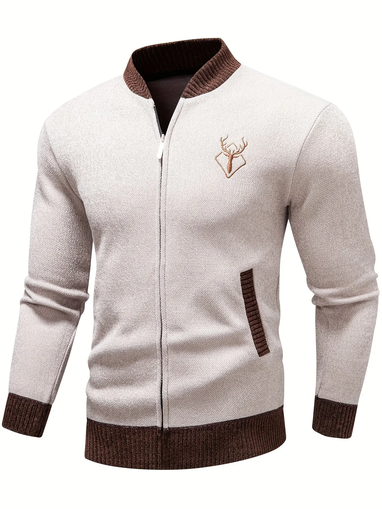 Men's Casual Full Zip Cardigan | Fit Knit Coat