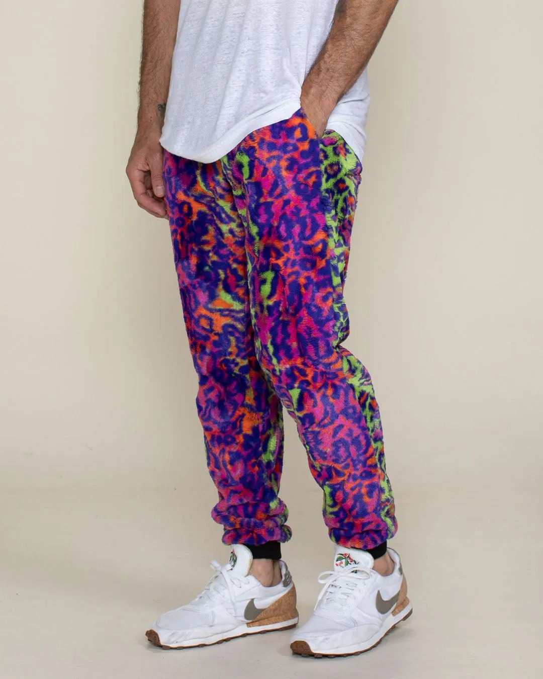 Men's Designer Sweatpants | Neon Disco Cat