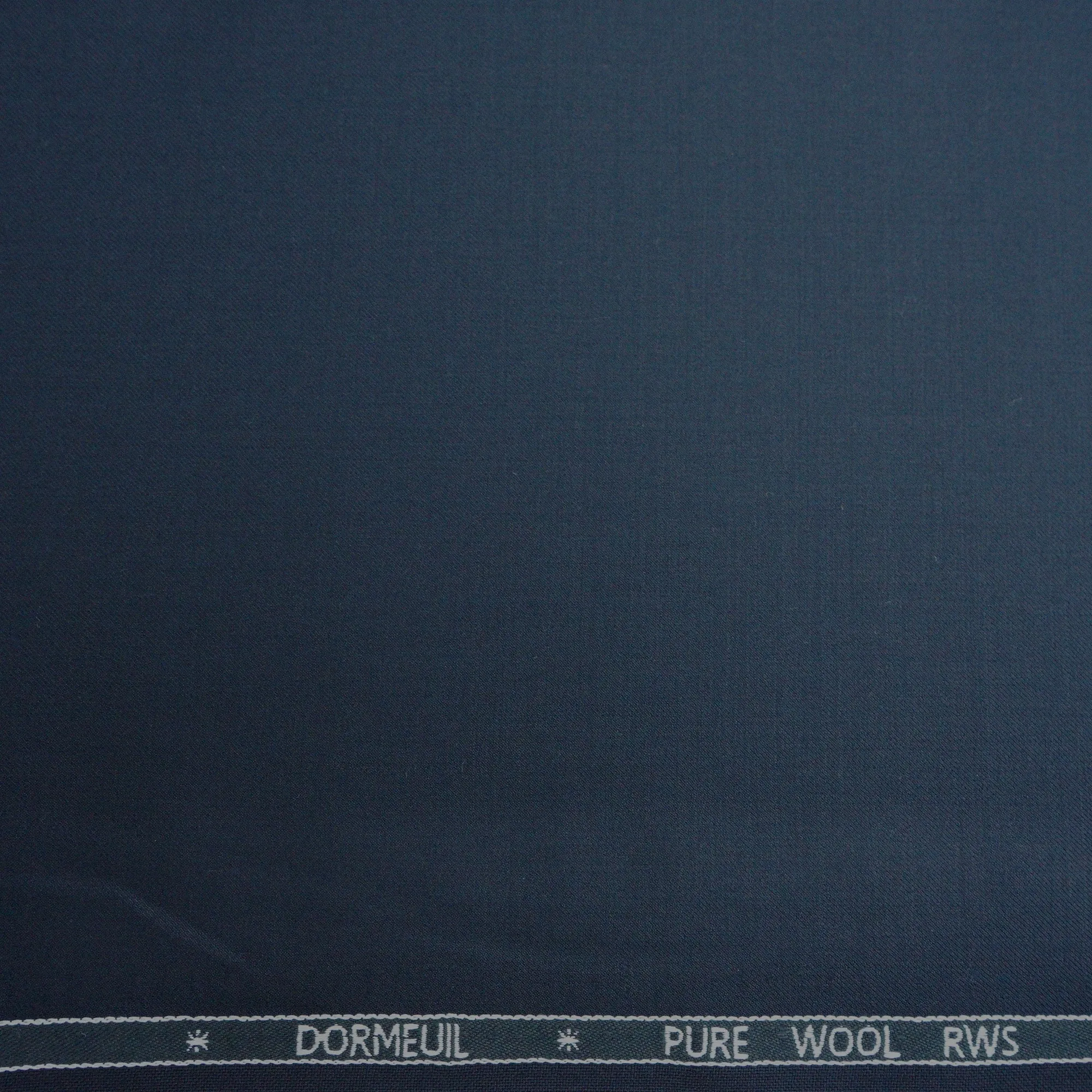 Navy Blue Plain Dormeuil Pure Wool RWS Fabric