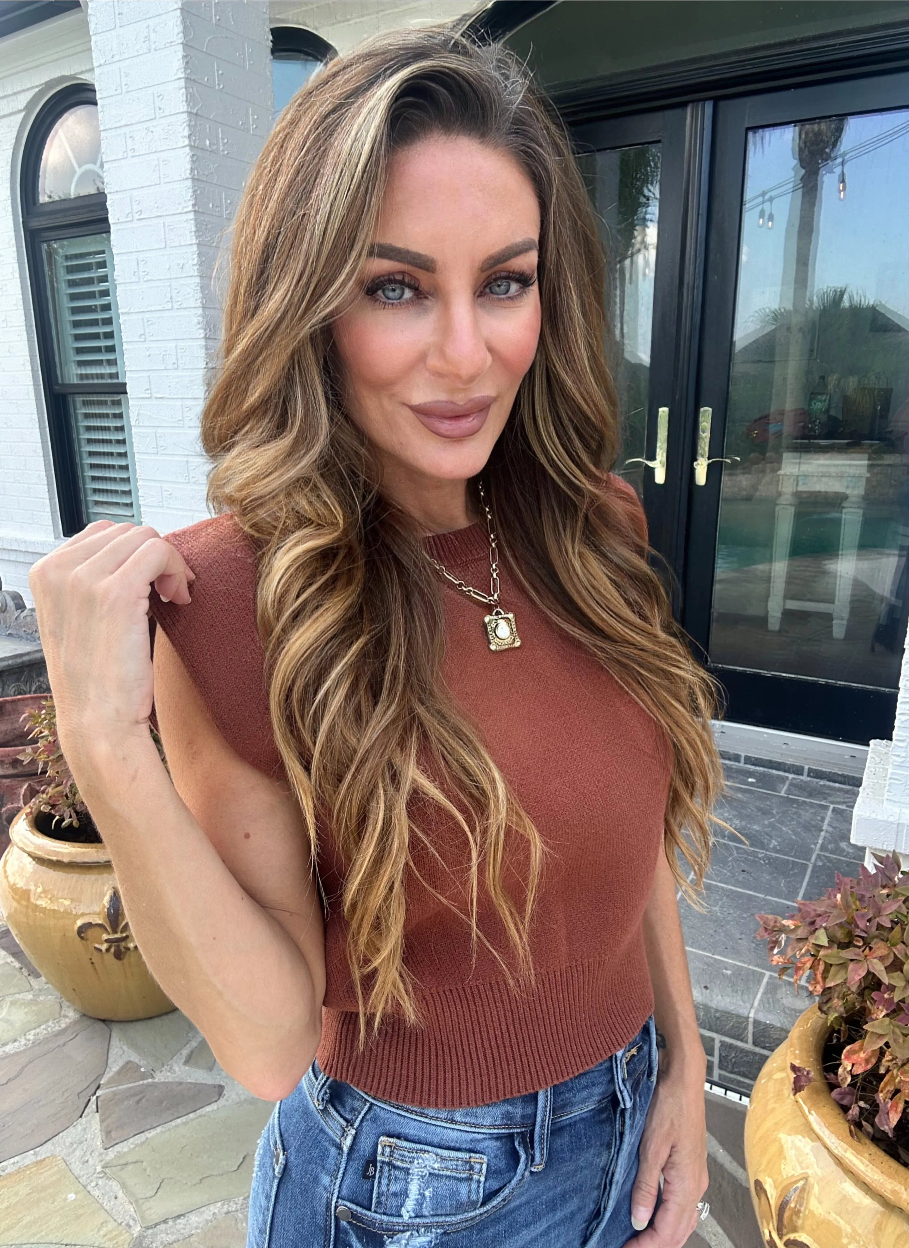 Oakley Sleeveless Sweater Crop Top