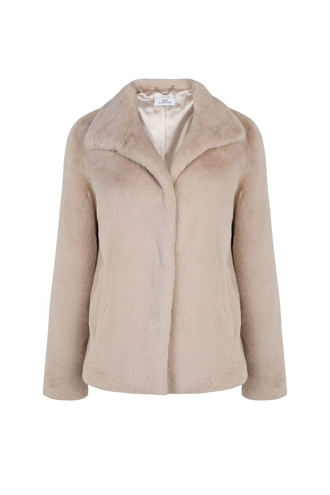 Signature Ava Recycled Vegan Faux Fur Jacket | Pale Blush