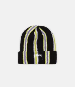 Stussy Vertical Stripe Cuff Beanie - Black