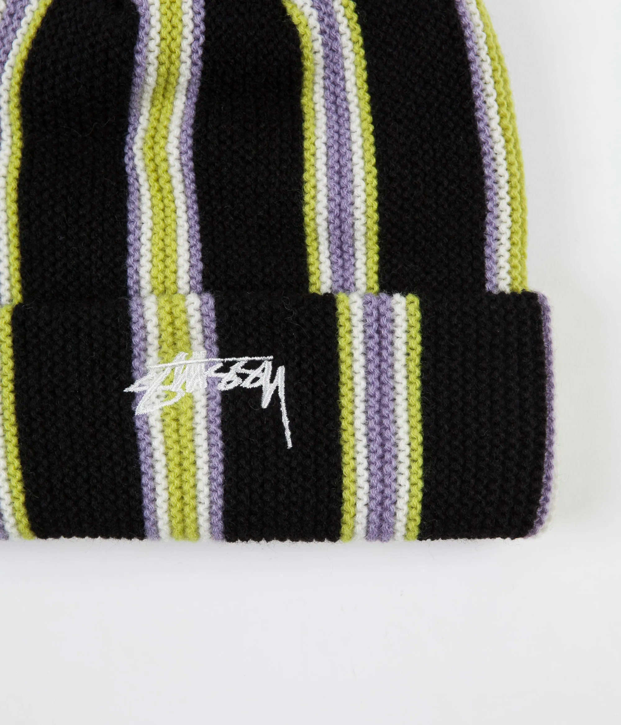 Stussy Vertical Stripe Cuff Beanie - Black