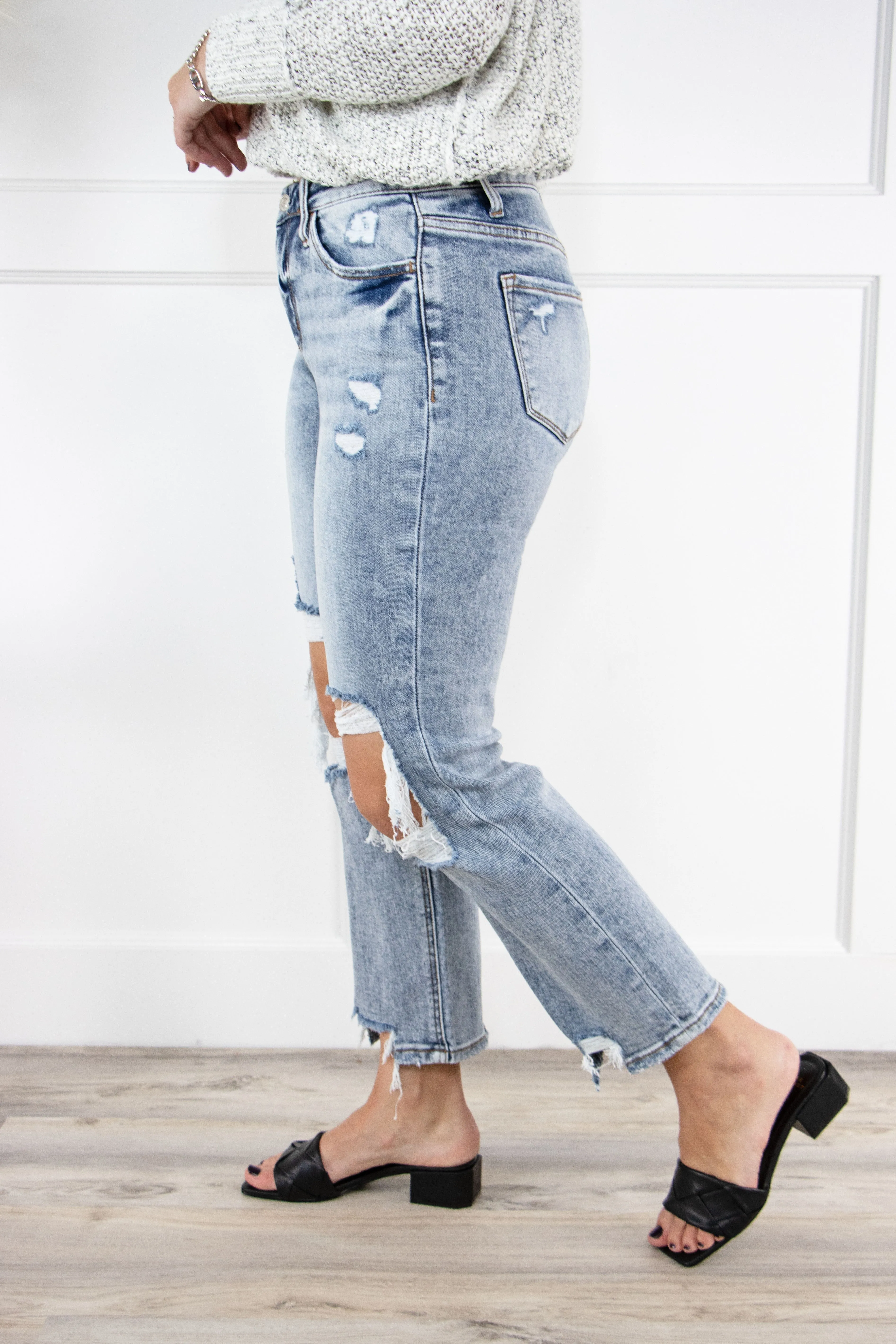 The Tegan from Lovervet:  High-Rise Cropped Straight Leg Denim