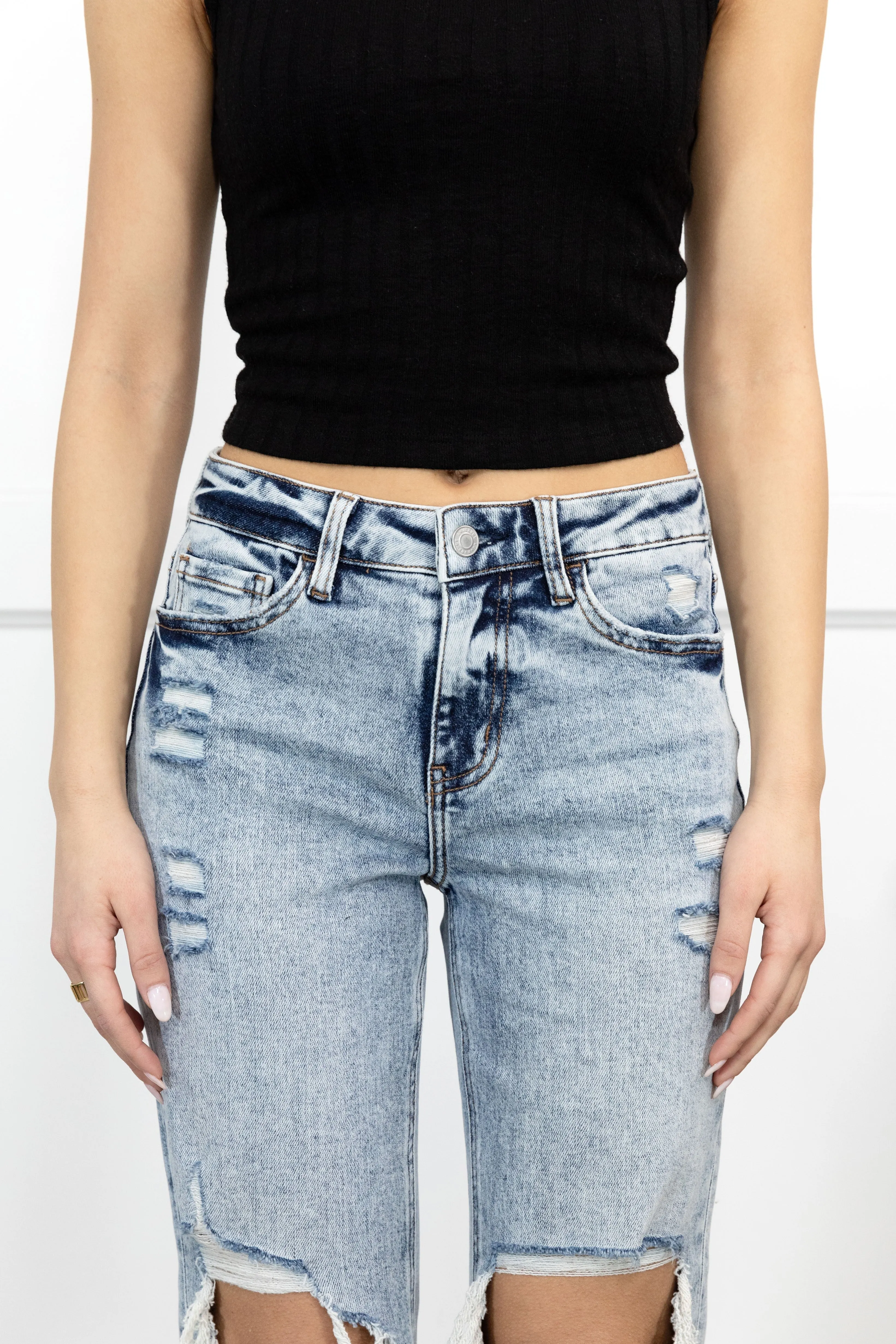 The Tegan from Lovervet:  High-Rise Cropped Straight Leg Denim