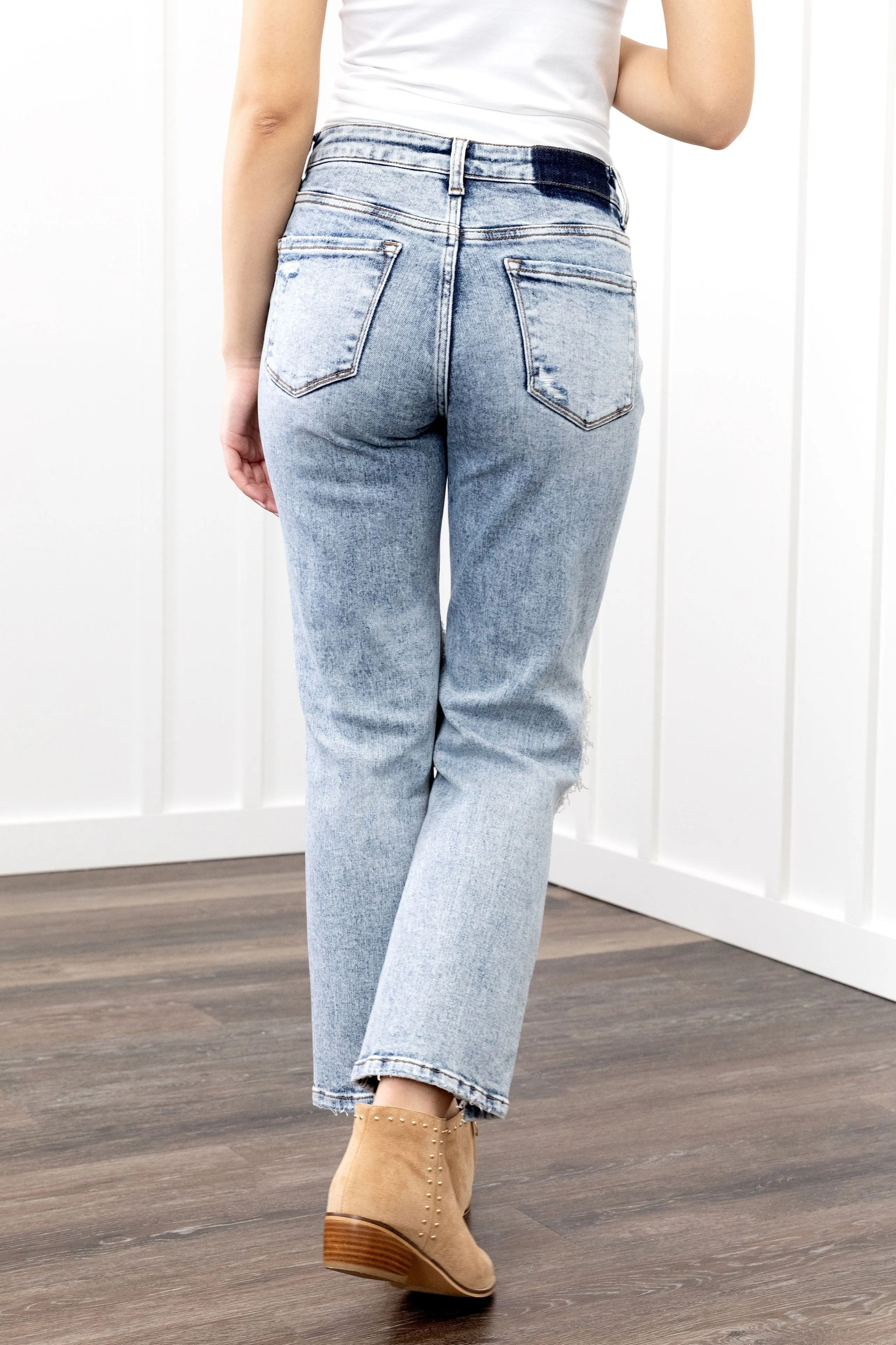 The Tegan from Lovervet:  High-Rise Cropped Straight Leg Denim