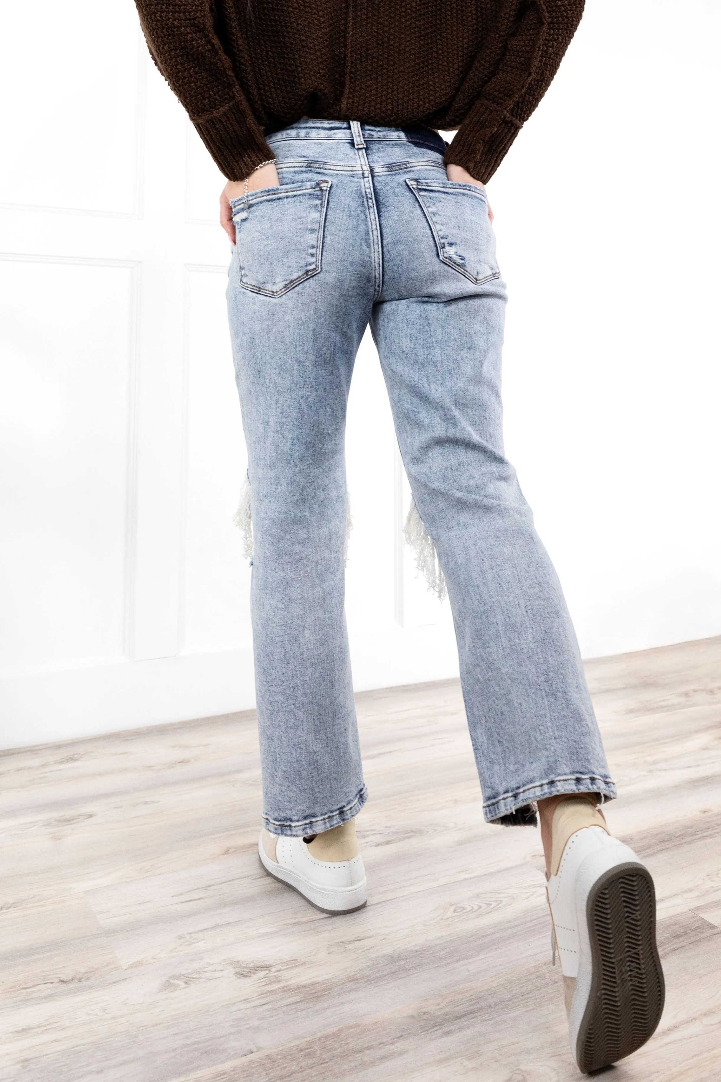 The Tegan from Lovervet:  High-Rise Cropped Straight Leg Denim
