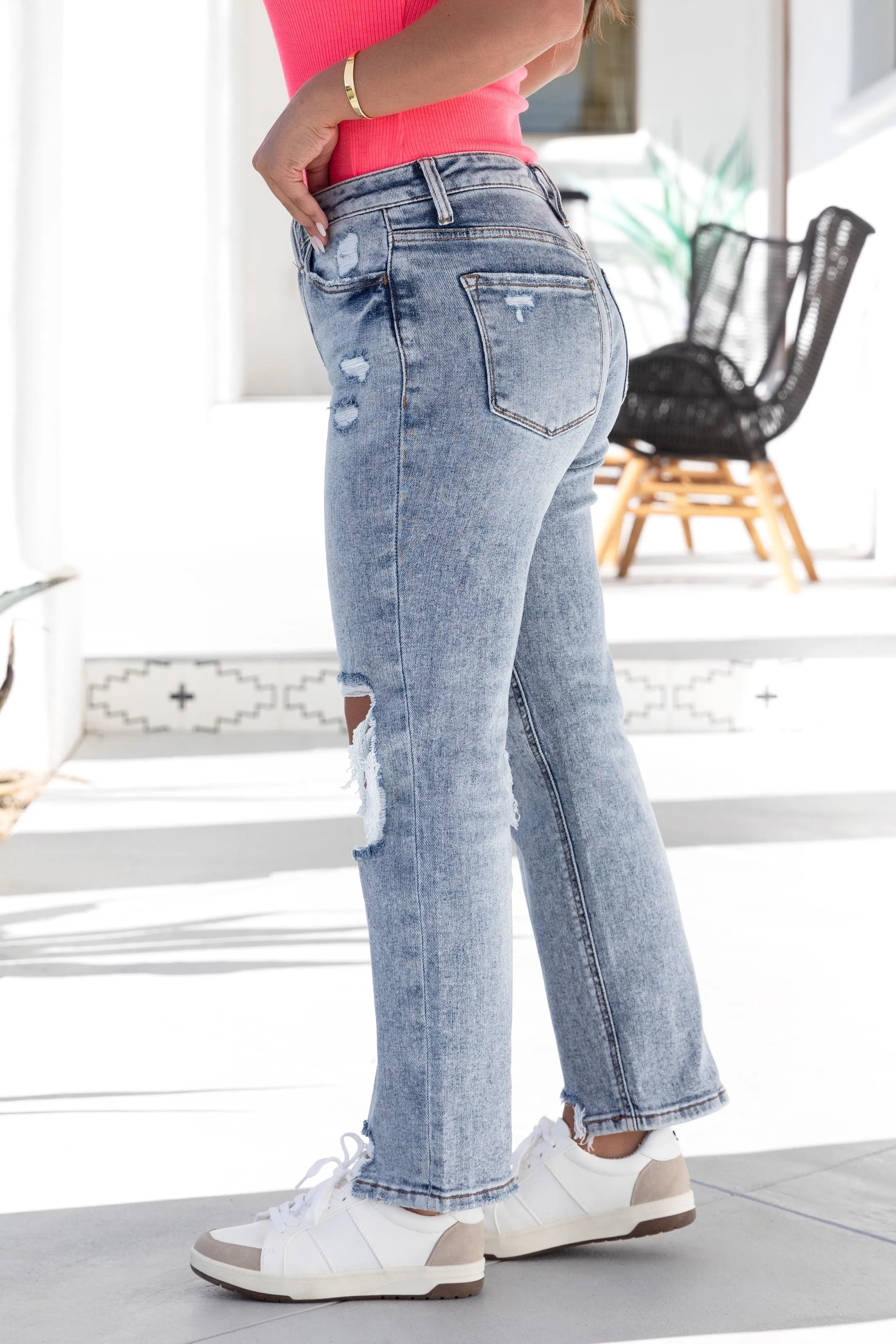 The Tegan from Lovervet:  High-Rise Cropped Straight Leg Denim