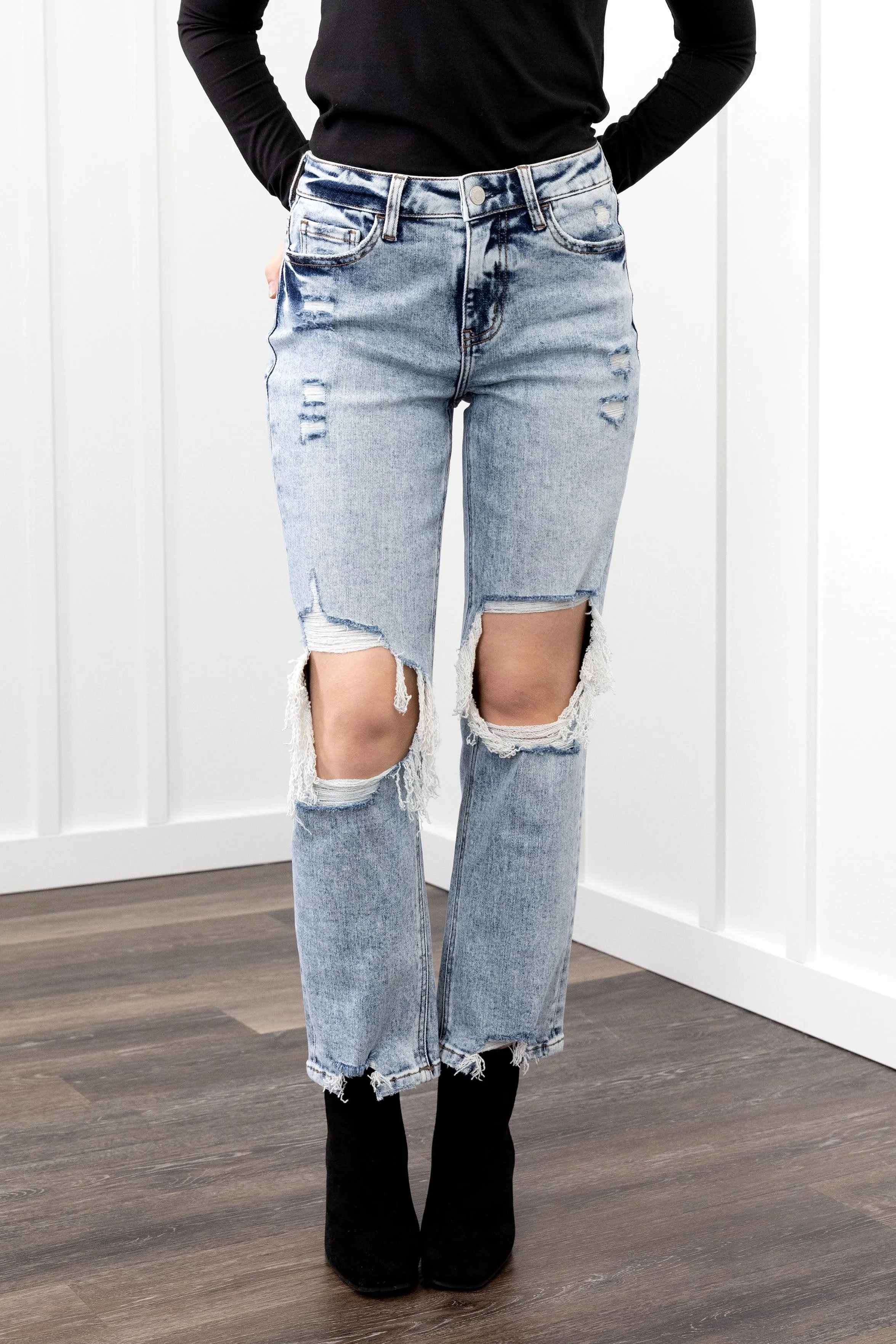 The Tegan from Lovervet:  High-Rise Cropped Straight Leg Denim