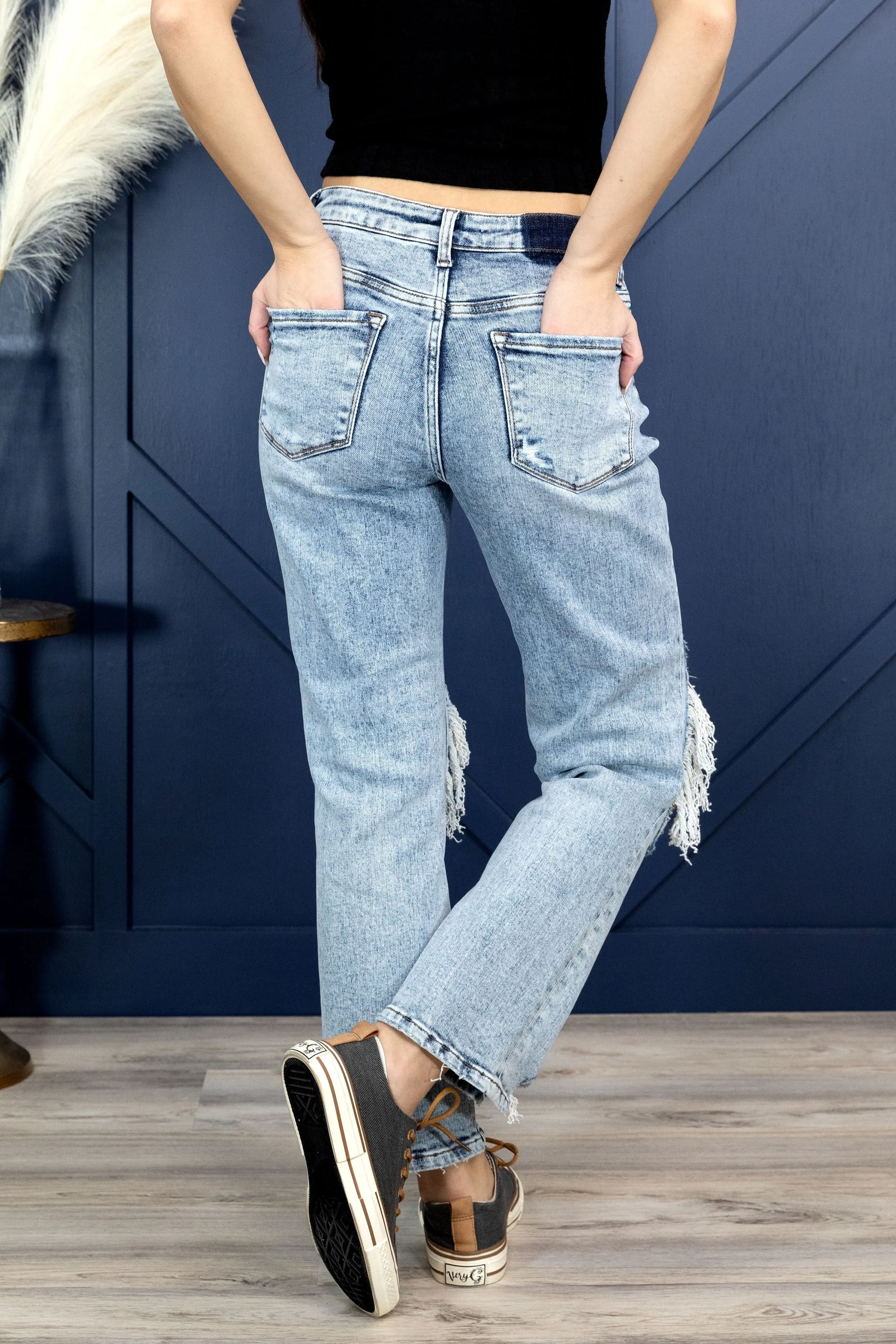 The Tegan from Lovervet:  High-Rise Cropped Straight Leg Denim