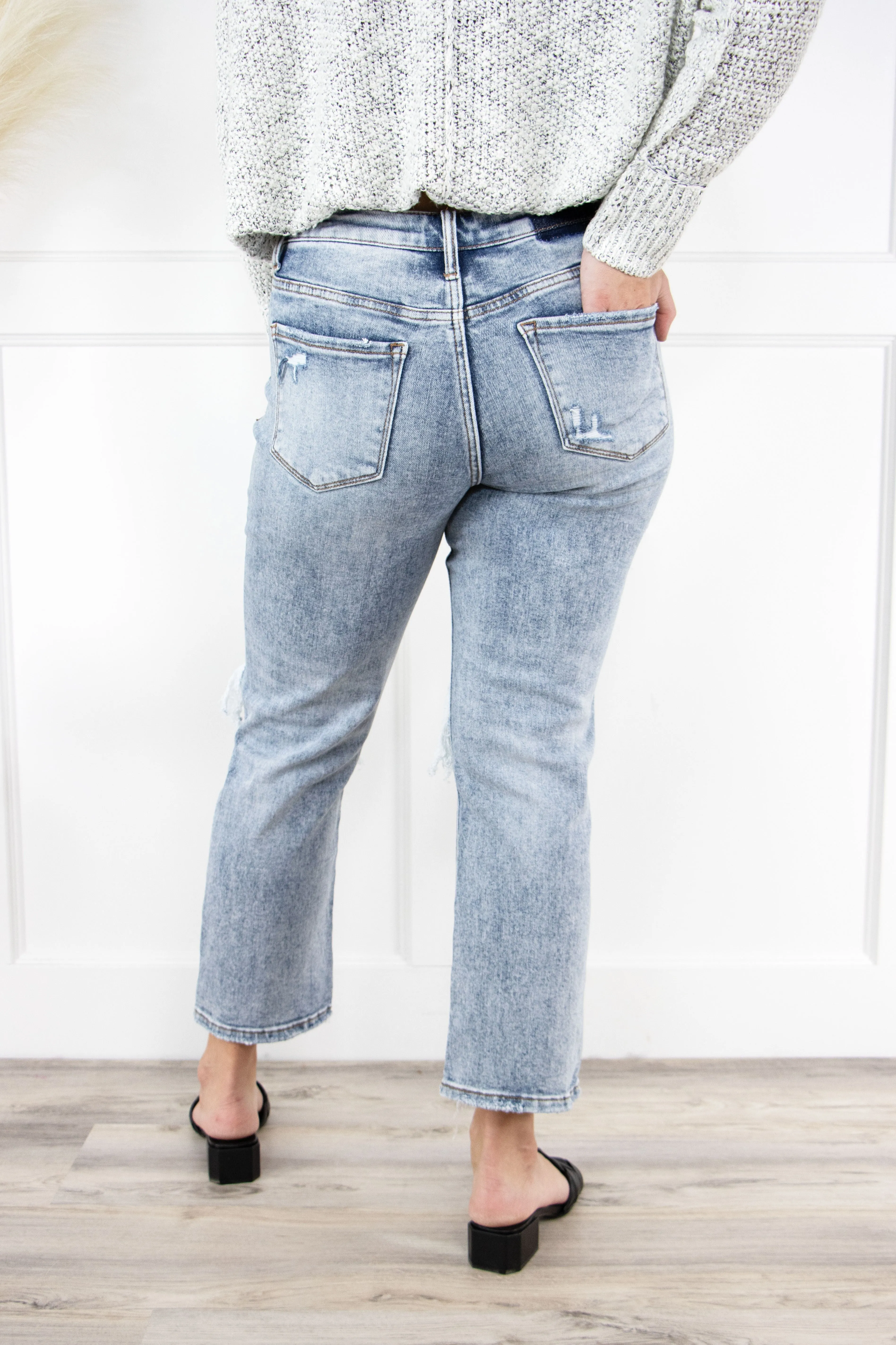 The Tegan from Lovervet:  High-Rise Cropped Straight Leg Denim