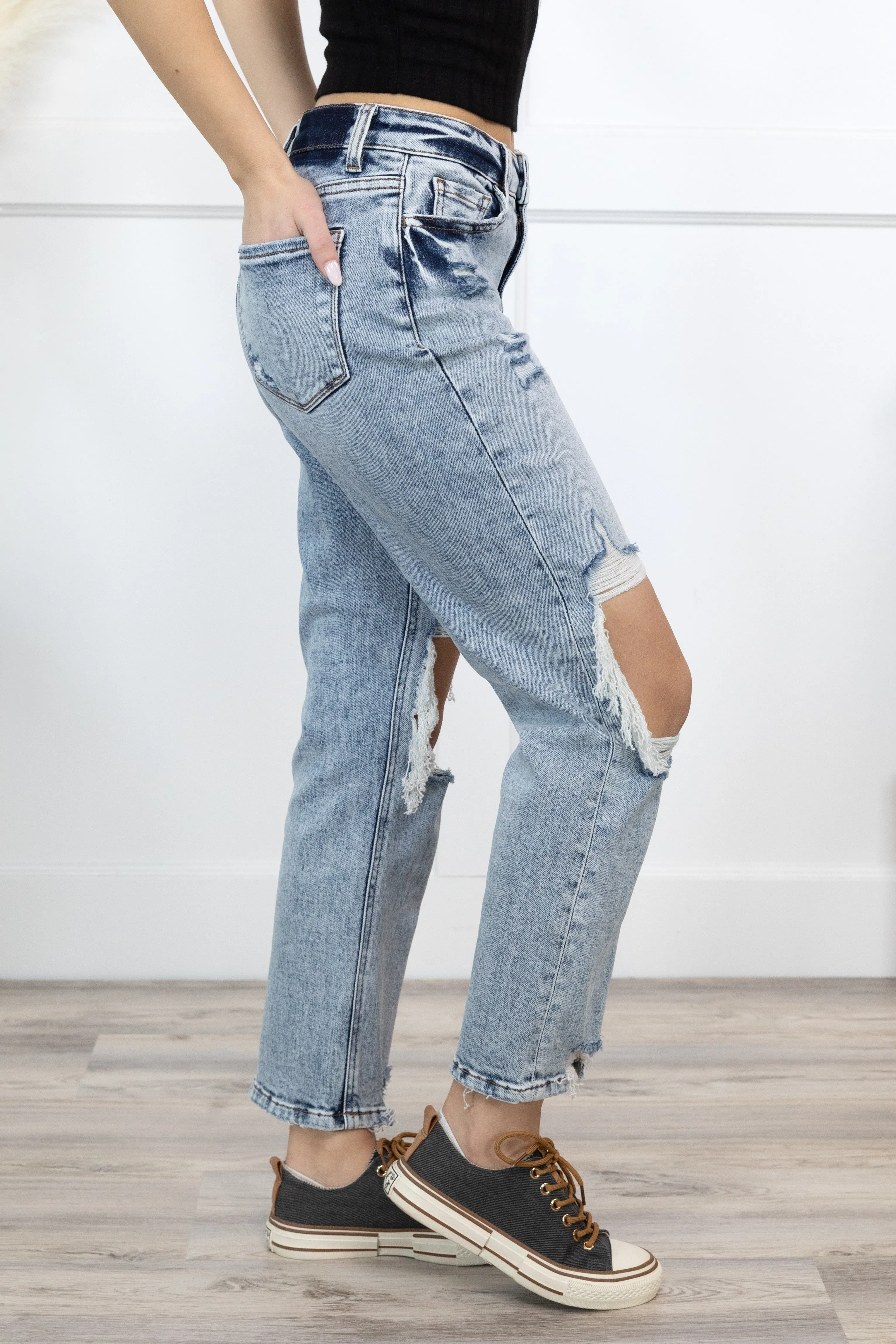 The Tegan from Lovervet:  High-Rise Cropped Straight Leg Denim