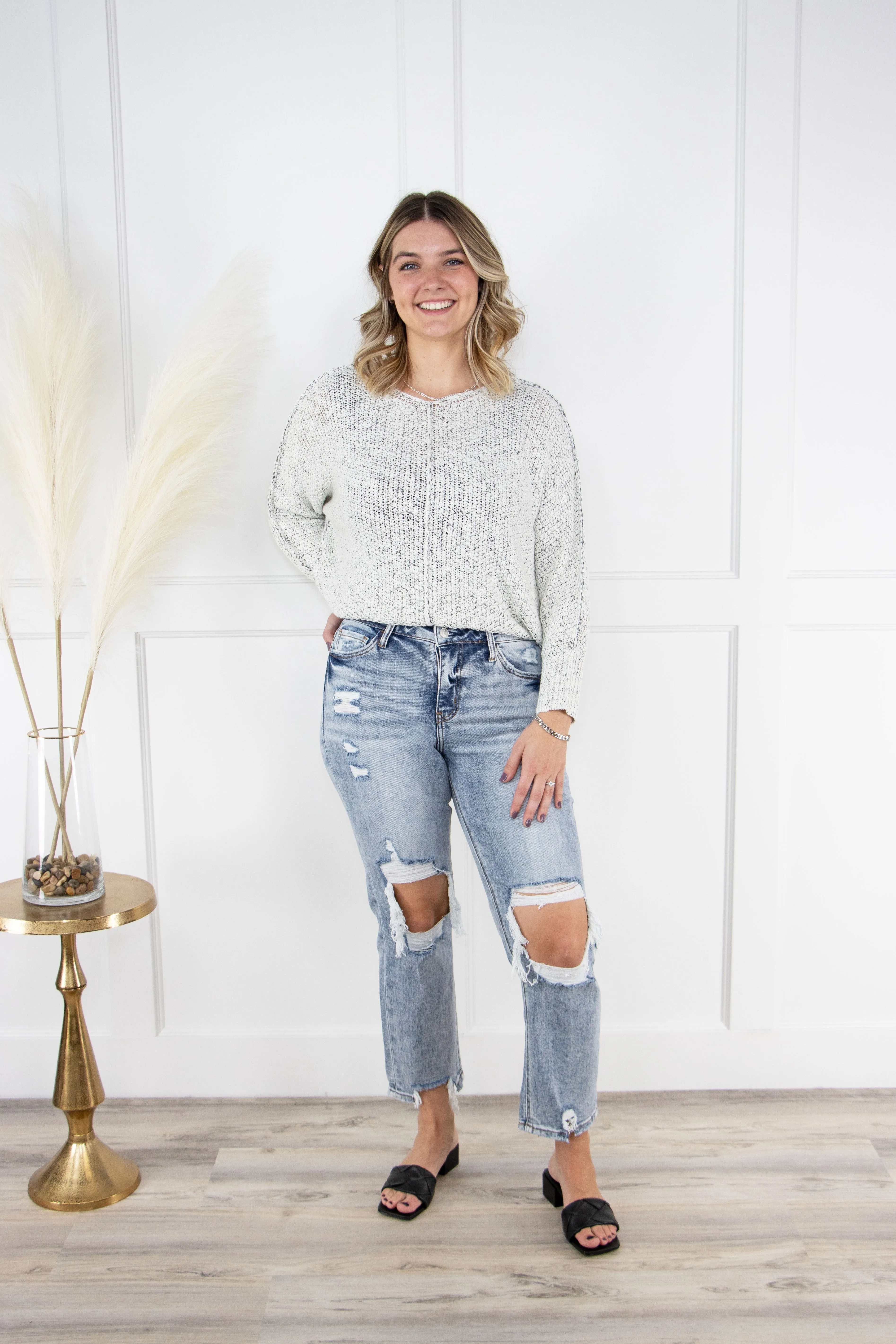 The Tegan from Lovervet:  High-Rise Cropped Straight Leg Denim