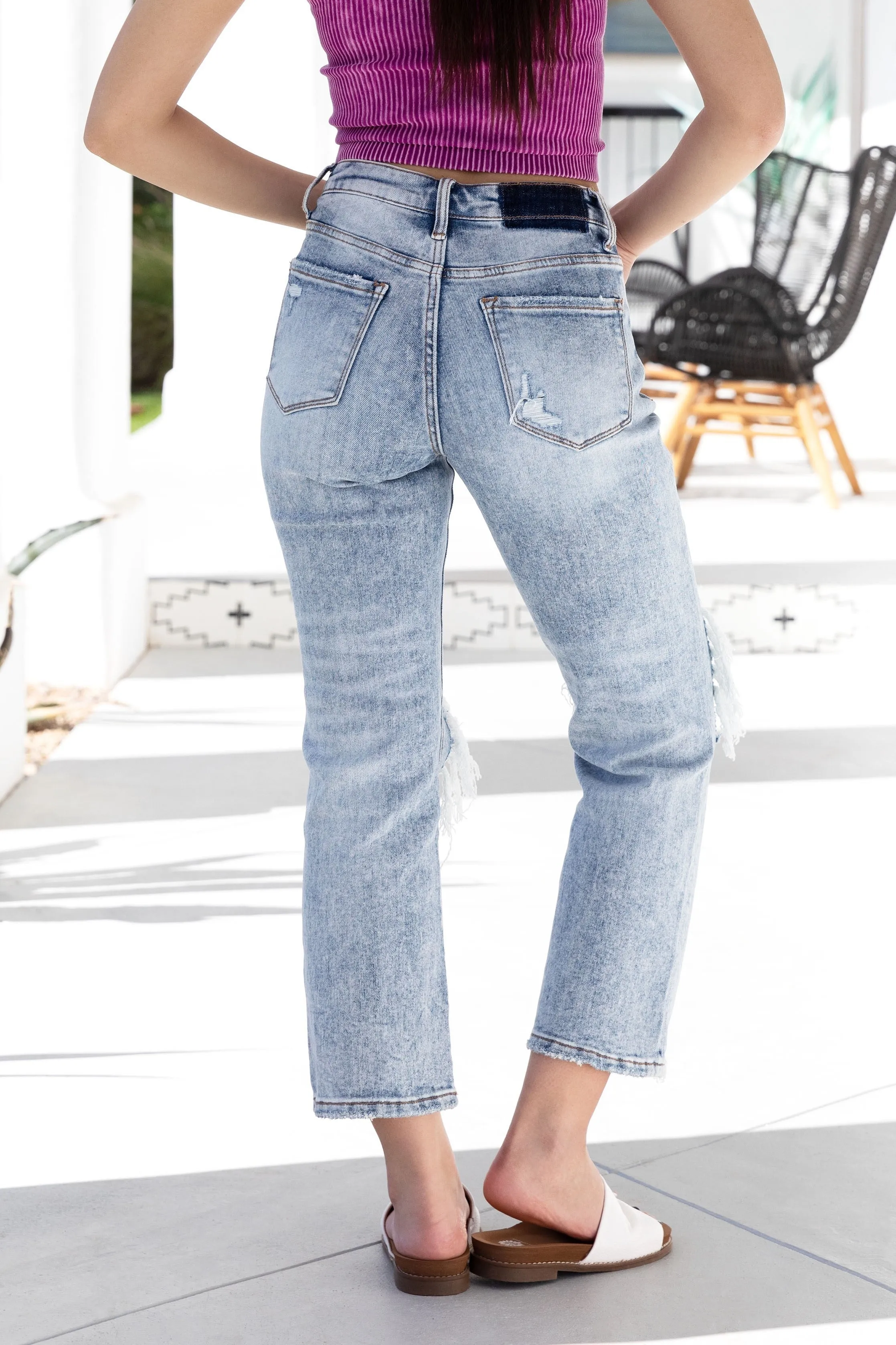The Tegan from Lovervet:  High-Rise Cropped Straight Leg Denim