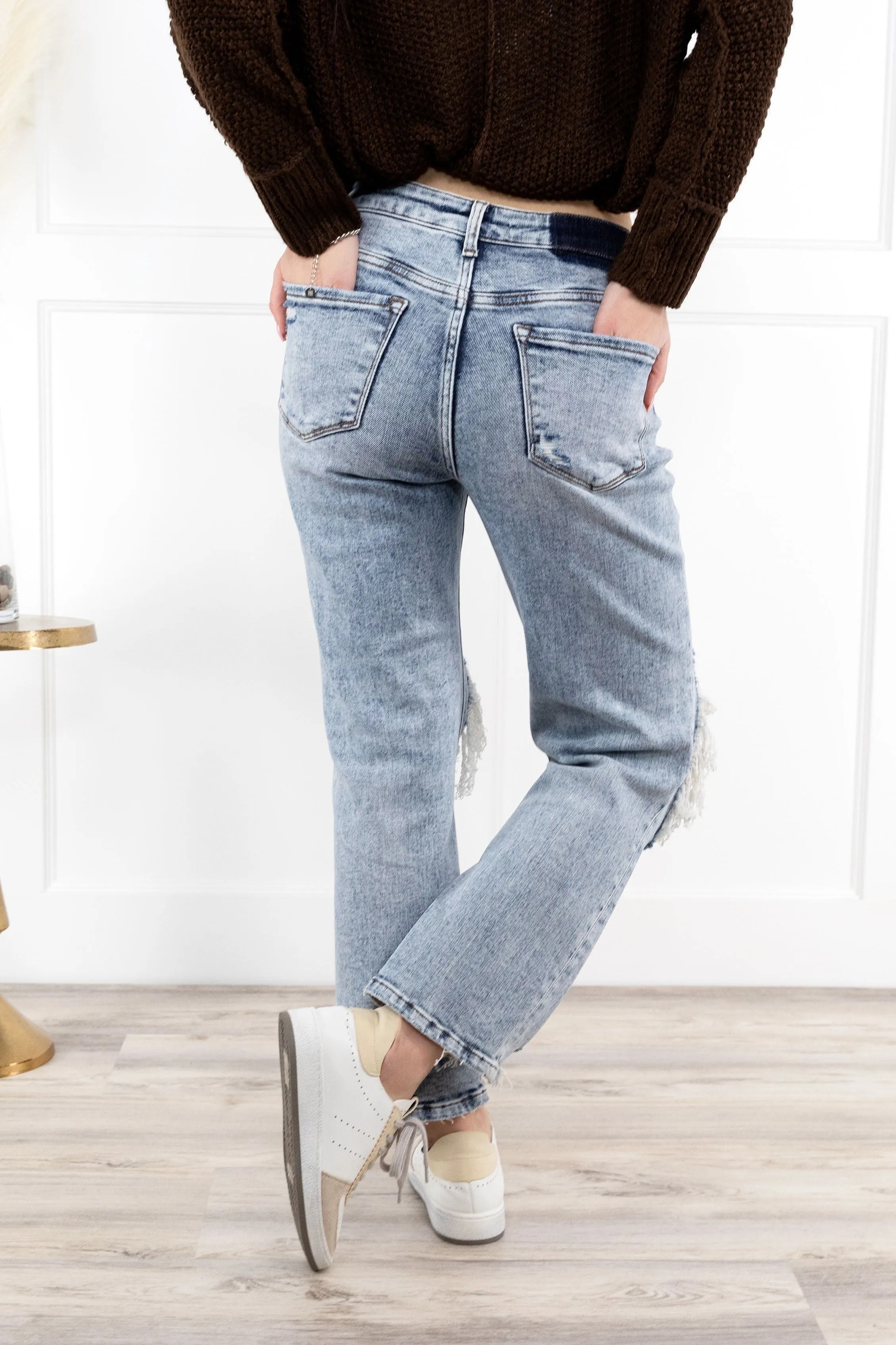 The Tegan from Lovervet:  High-Rise Cropped Straight Leg Denim