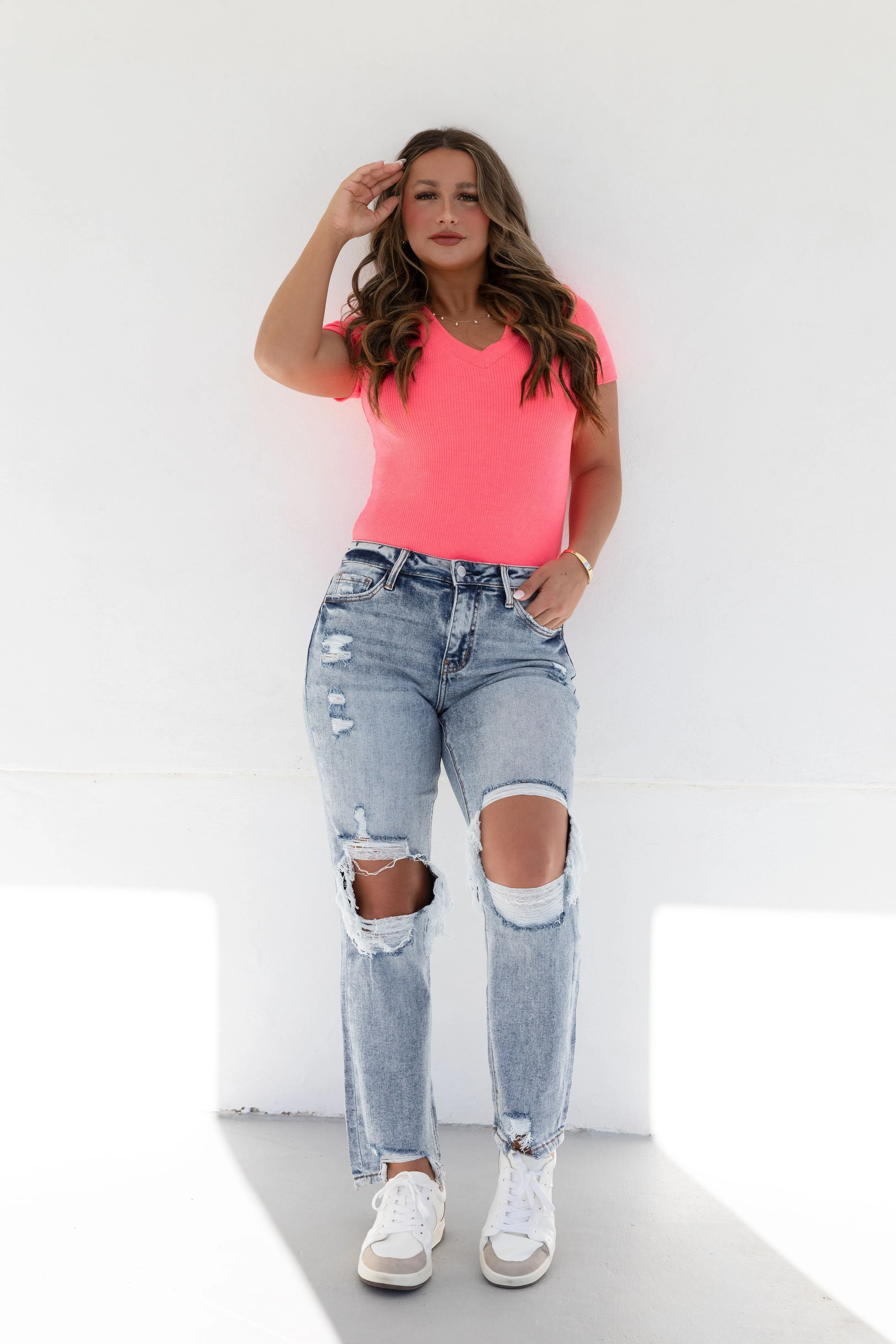 The Tegan from Lovervet:  High-Rise Cropped Straight Leg Denim
