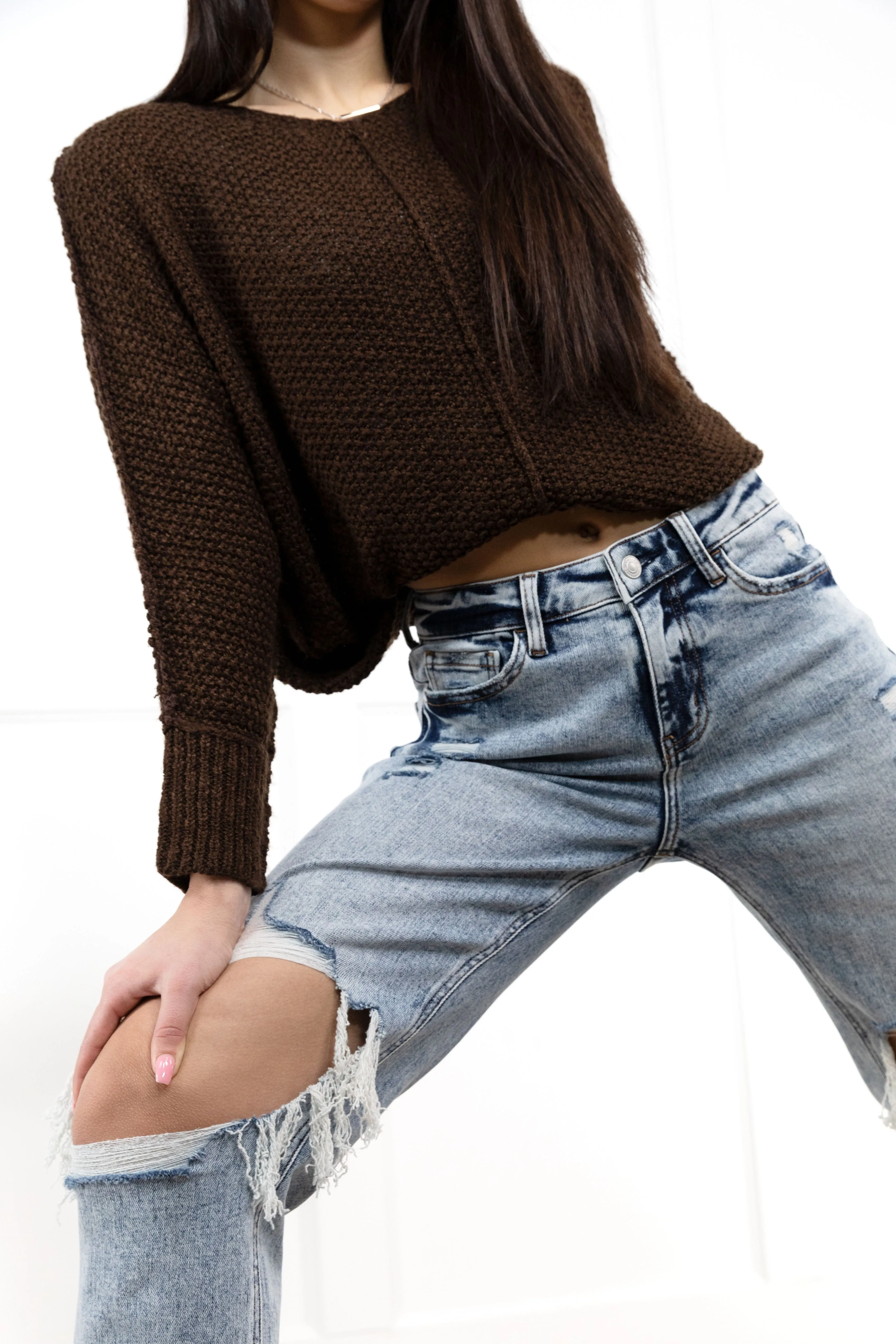 The Tegan from Lovervet:  High-Rise Cropped Straight Leg Denim