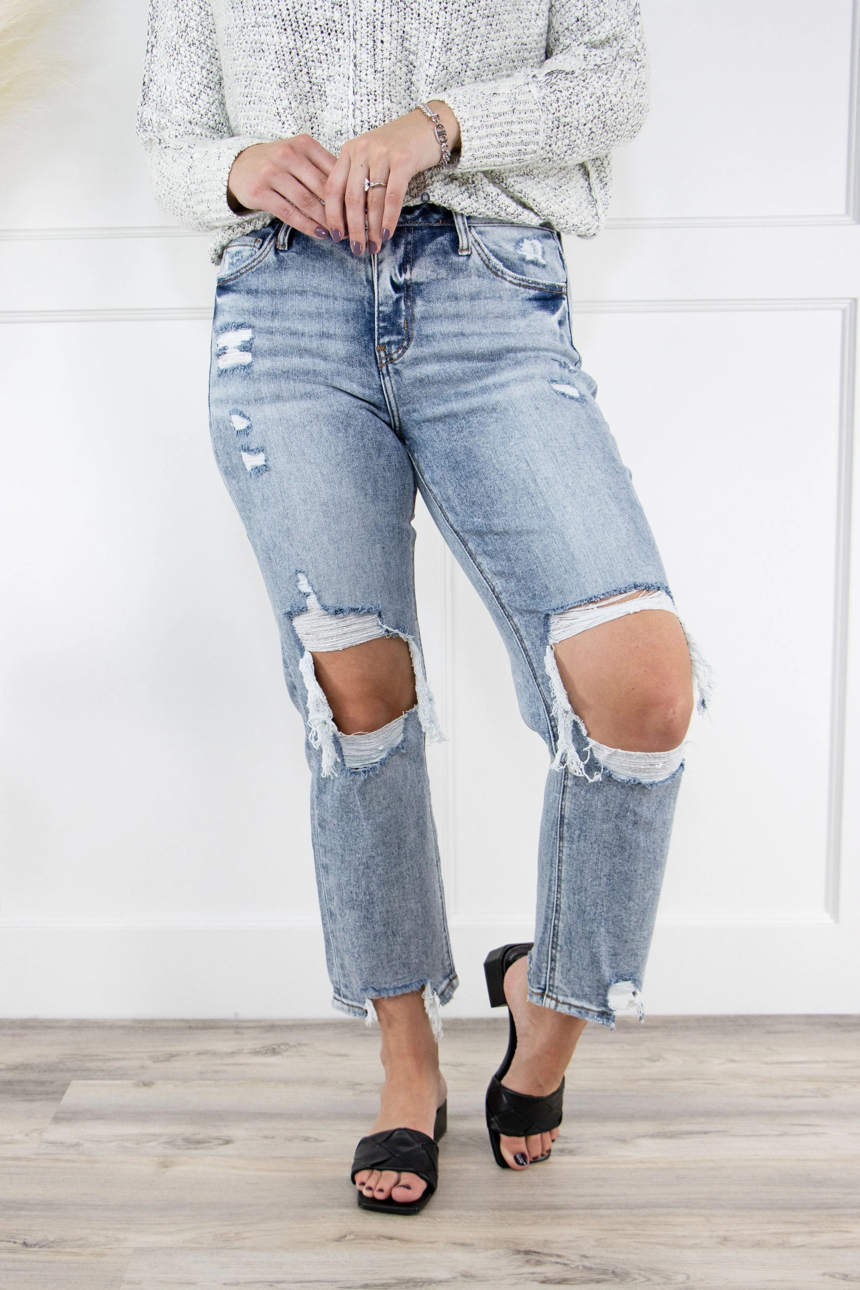 The Tegan from Lovervet:  High-Rise Cropped Straight Leg Denim