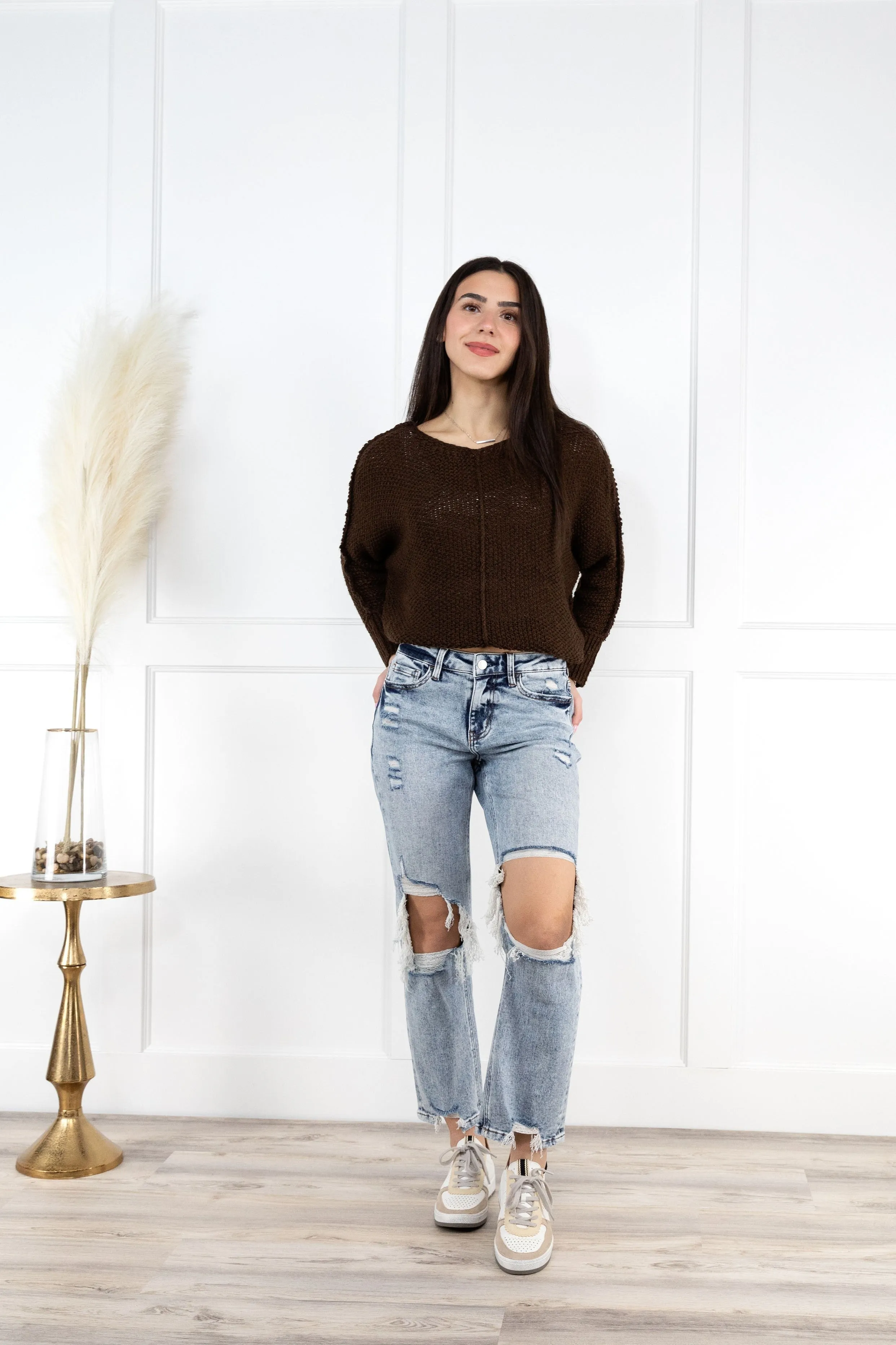 The Tegan from Lovervet:  High-Rise Cropped Straight Leg Denim