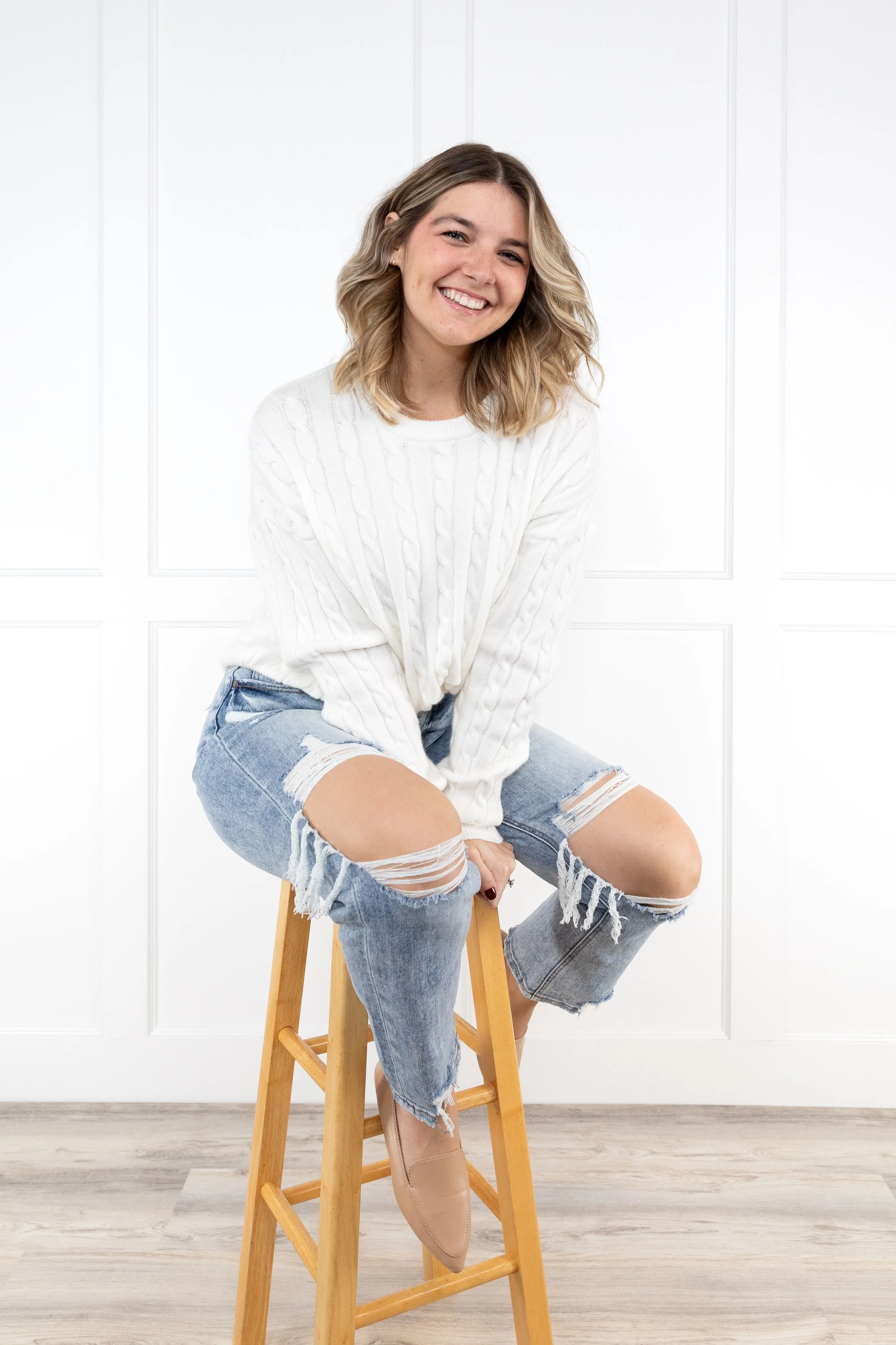 The Tegan from Lovervet:  High-Rise Cropped Straight Leg Denim