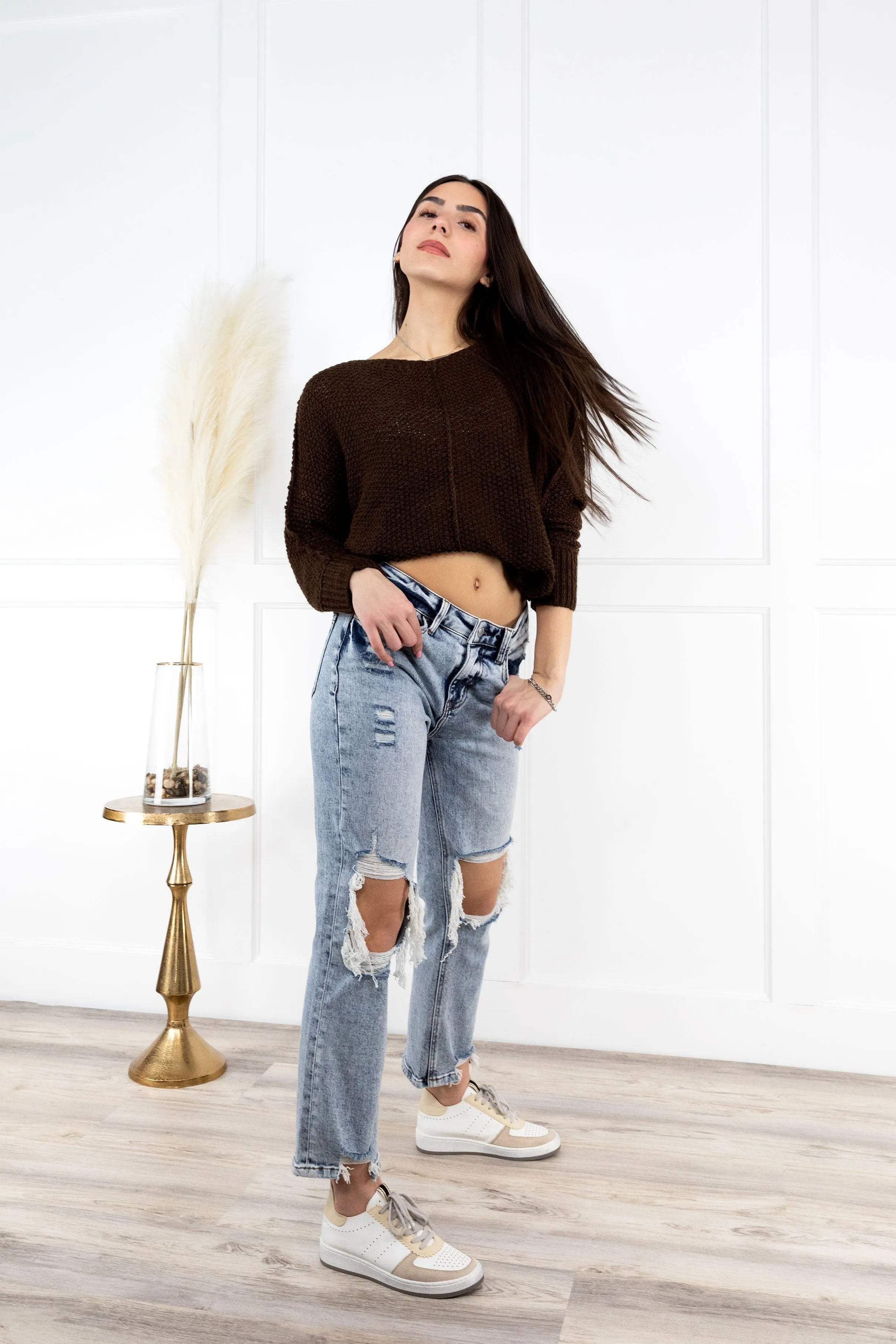 The Tegan from Lovervet:  High-Rise Cropped Straight Leg Denim