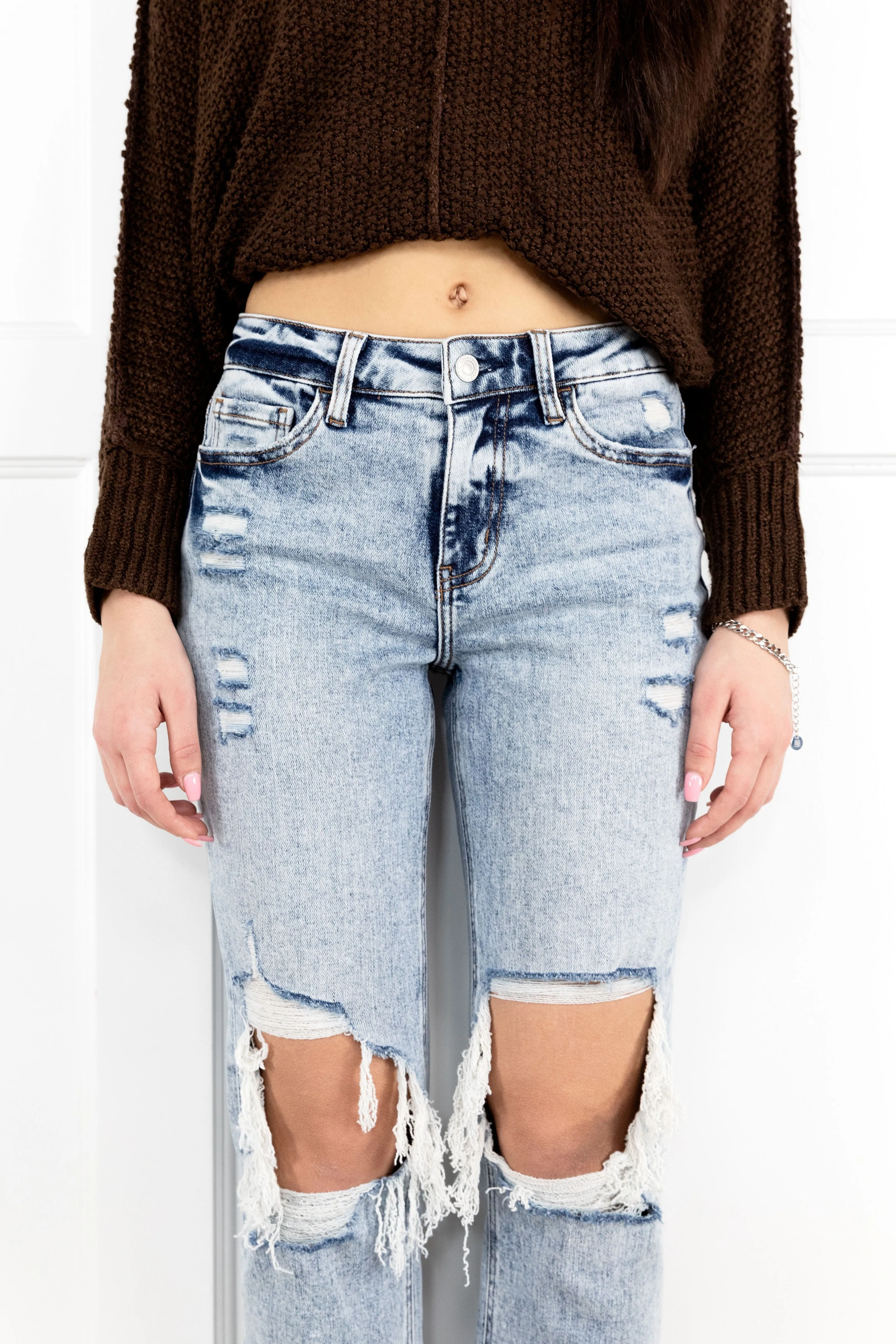 The Tegan from Lovervet:  High-Rise Cropped Straight Leg Denim
