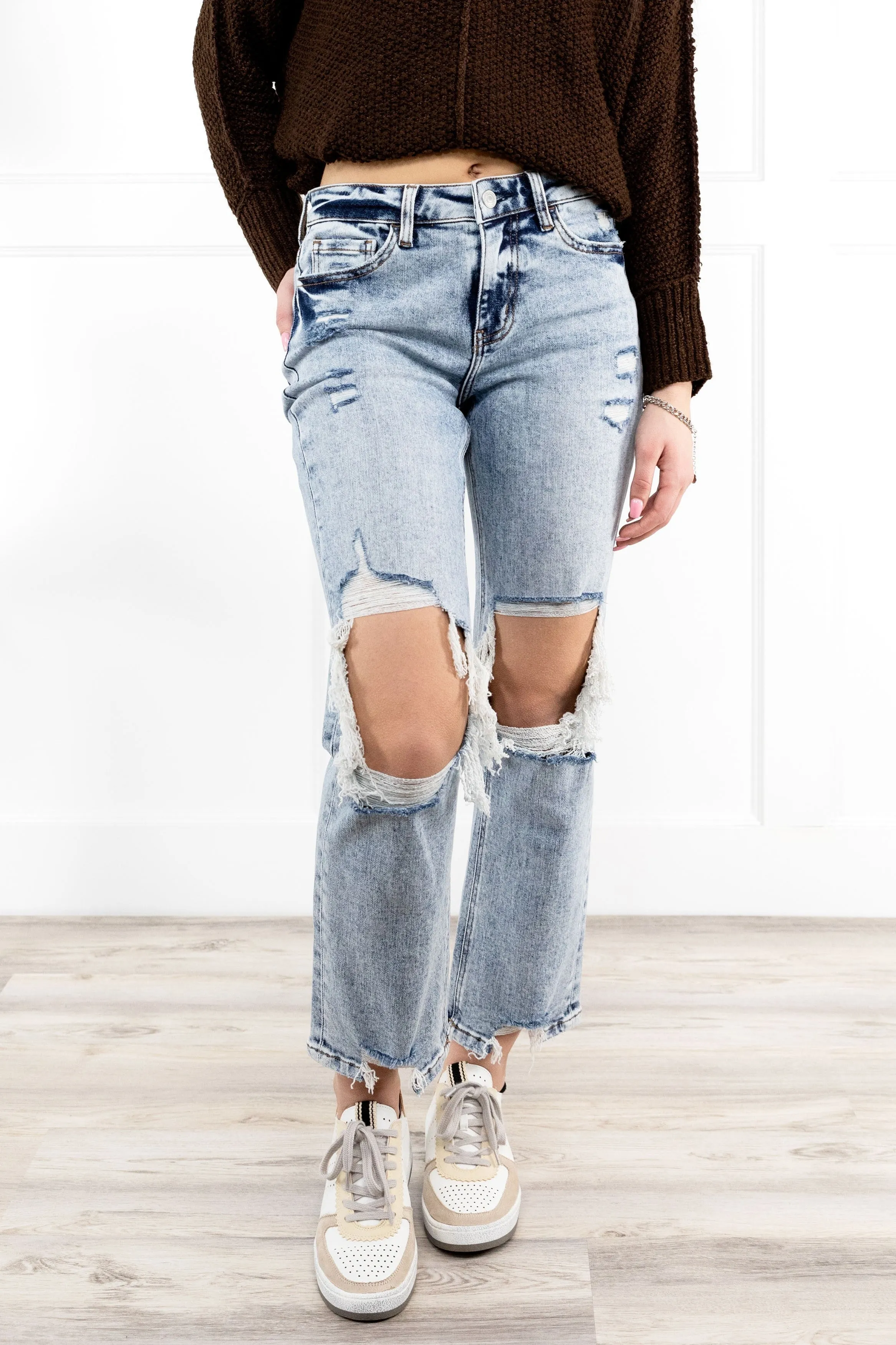 The Tegan from Lovervet:  High-Rise Cropped Straight Leg Denim