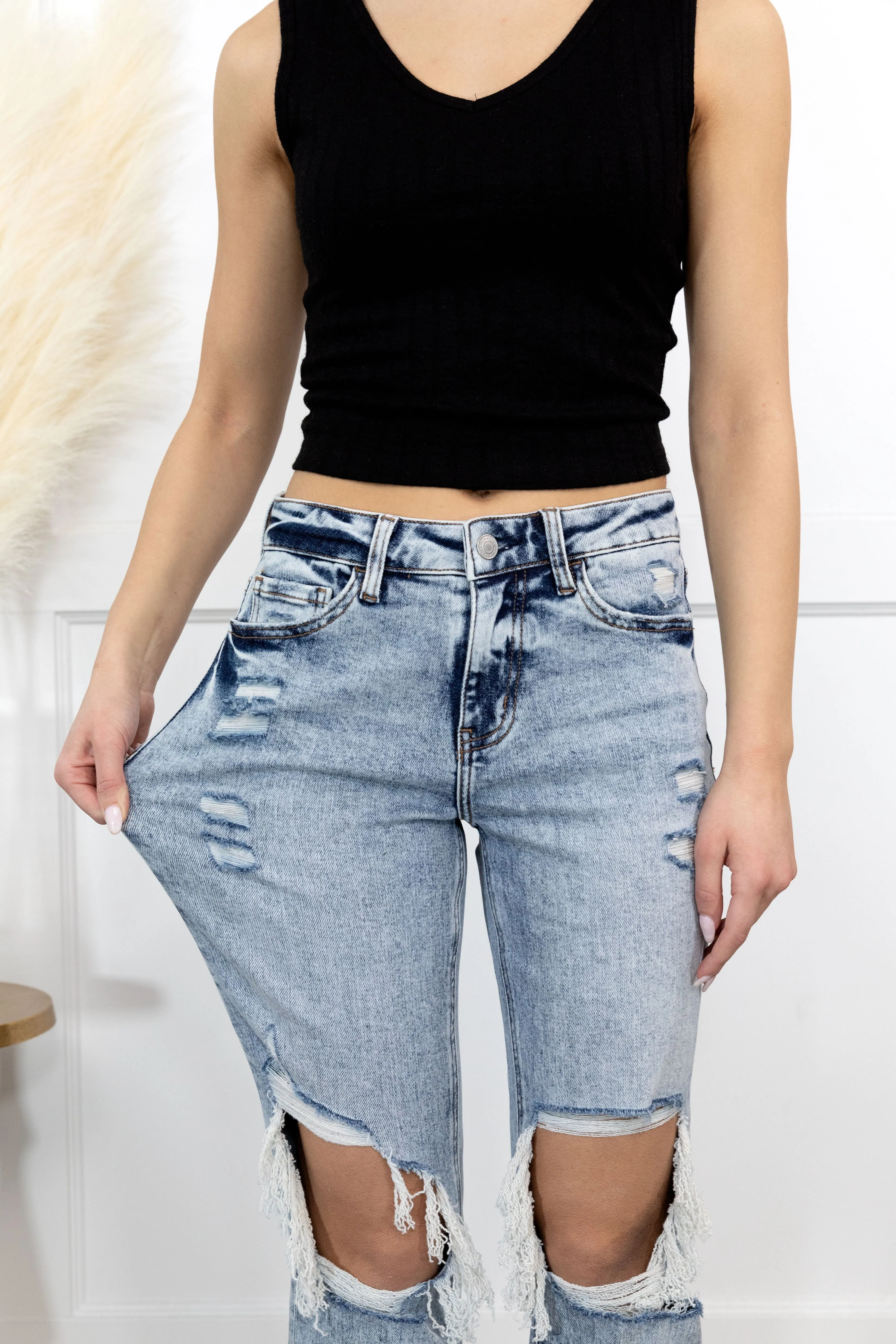 The Tegan from Lovervet:  High-Rise Cropped Straight Leg Denim