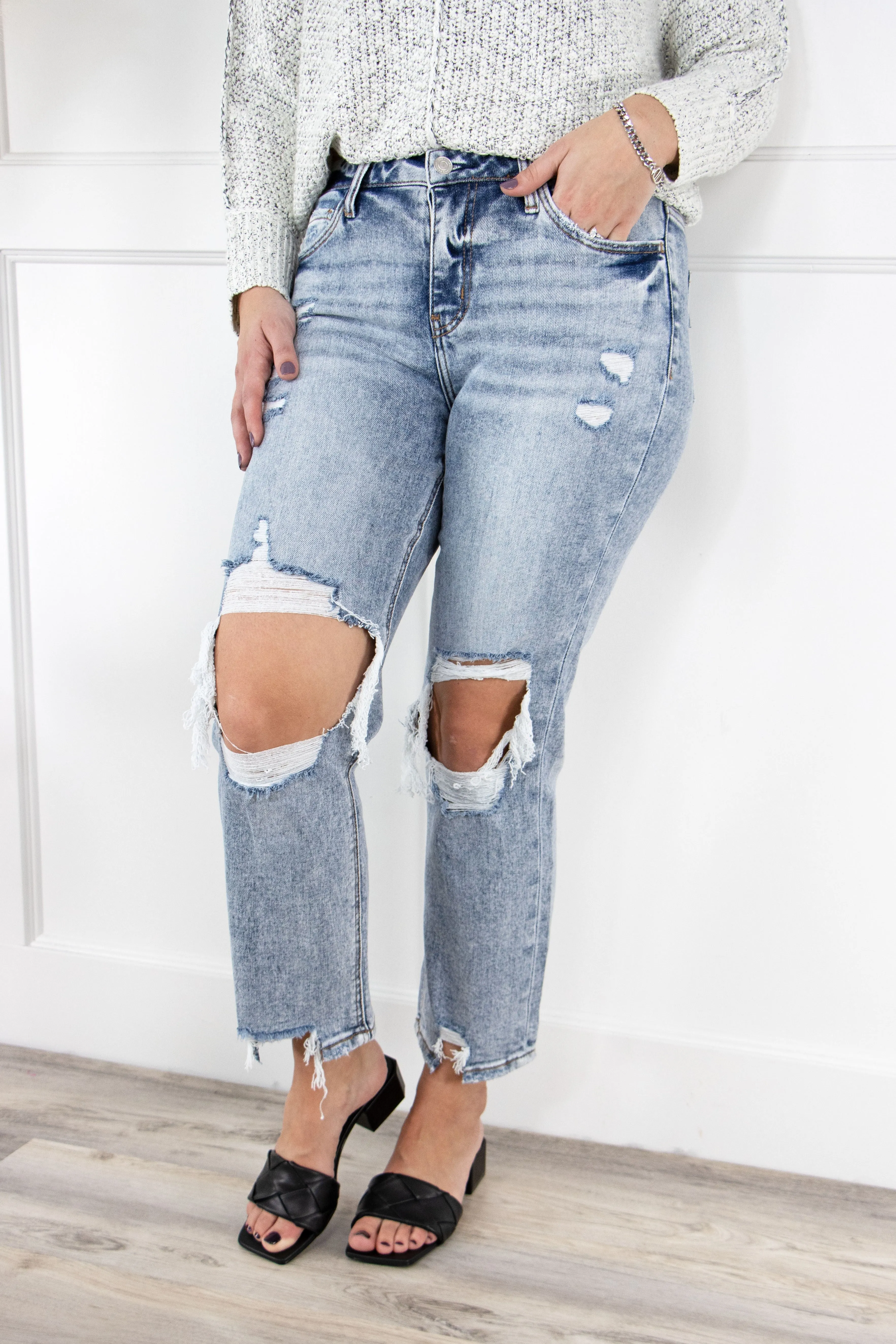 The Tegan from Lovervet:  High-Rise Cropped Straight Leg Denim
